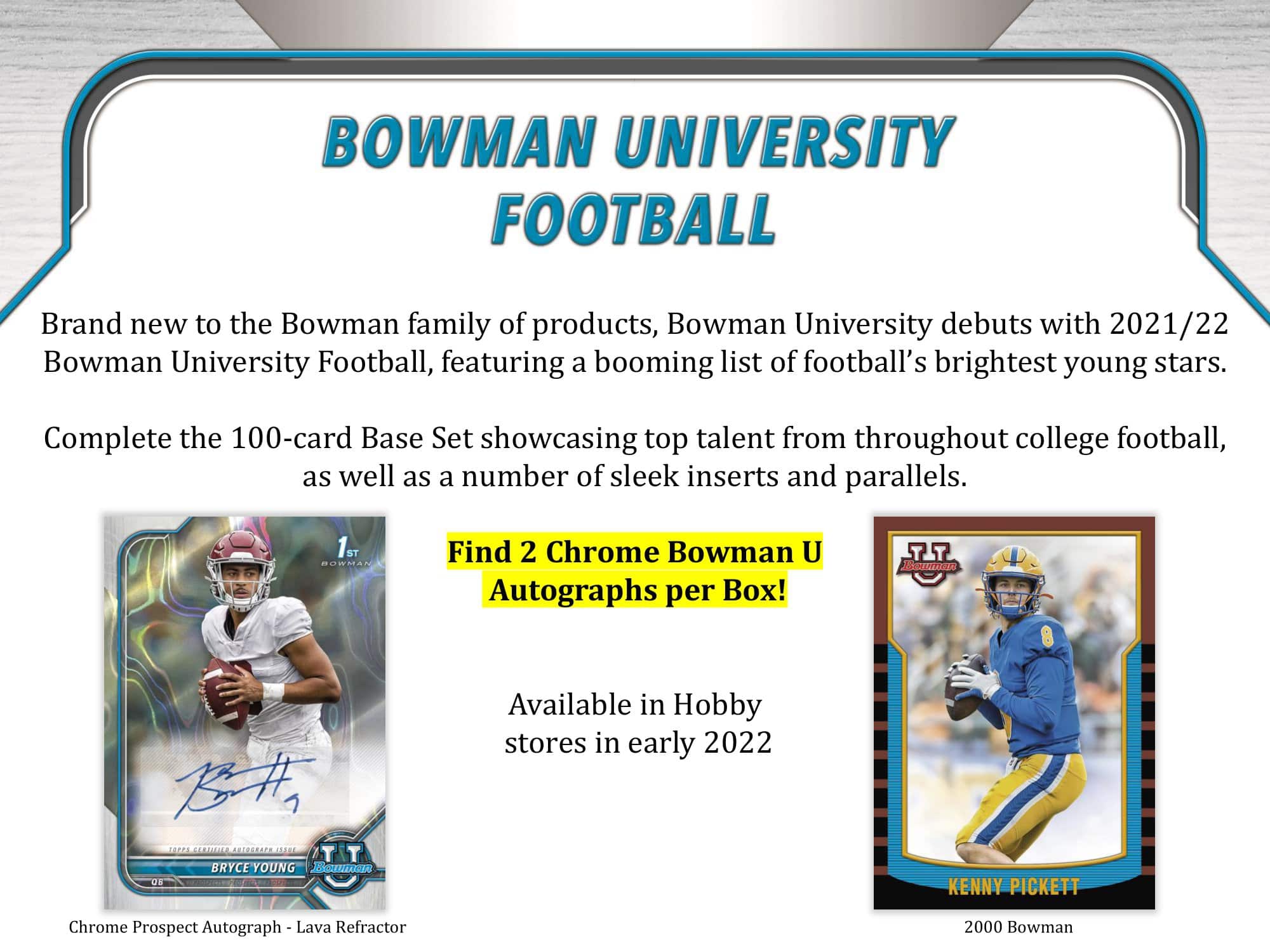 2022 Bowman Chrome University Football NCAA Hobby Box