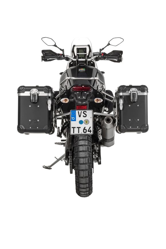 Touratech suitcase Complete kit ZEGA Evo 38/45 - Gray support included - Black anodizedRef: Trt01240A / 01-632-6837-0