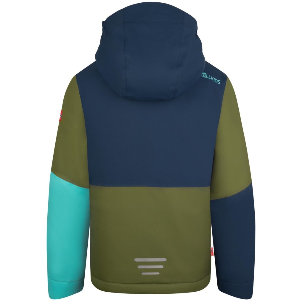 Trollkids Hallingdal Ski Jacket Kids - Pine Green/Mystic Blue/Arctic Blue