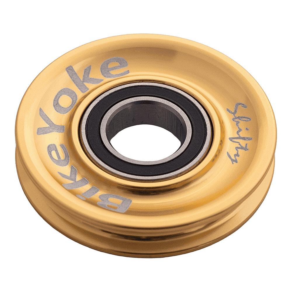 BikeYoke SHIFTY V2 - Shift Cable Guide / Cable Pulley for SRAM 1x11 / 1x12 Rear Derailleurs - polished gold