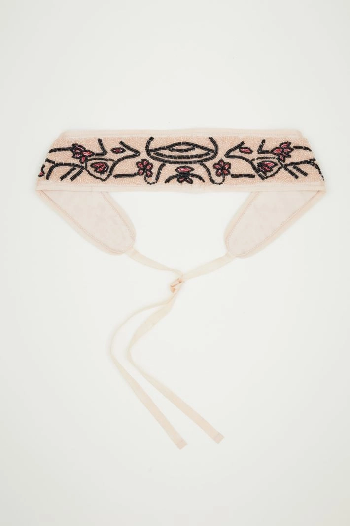 Bejewelled belt - PINK RED BLACK