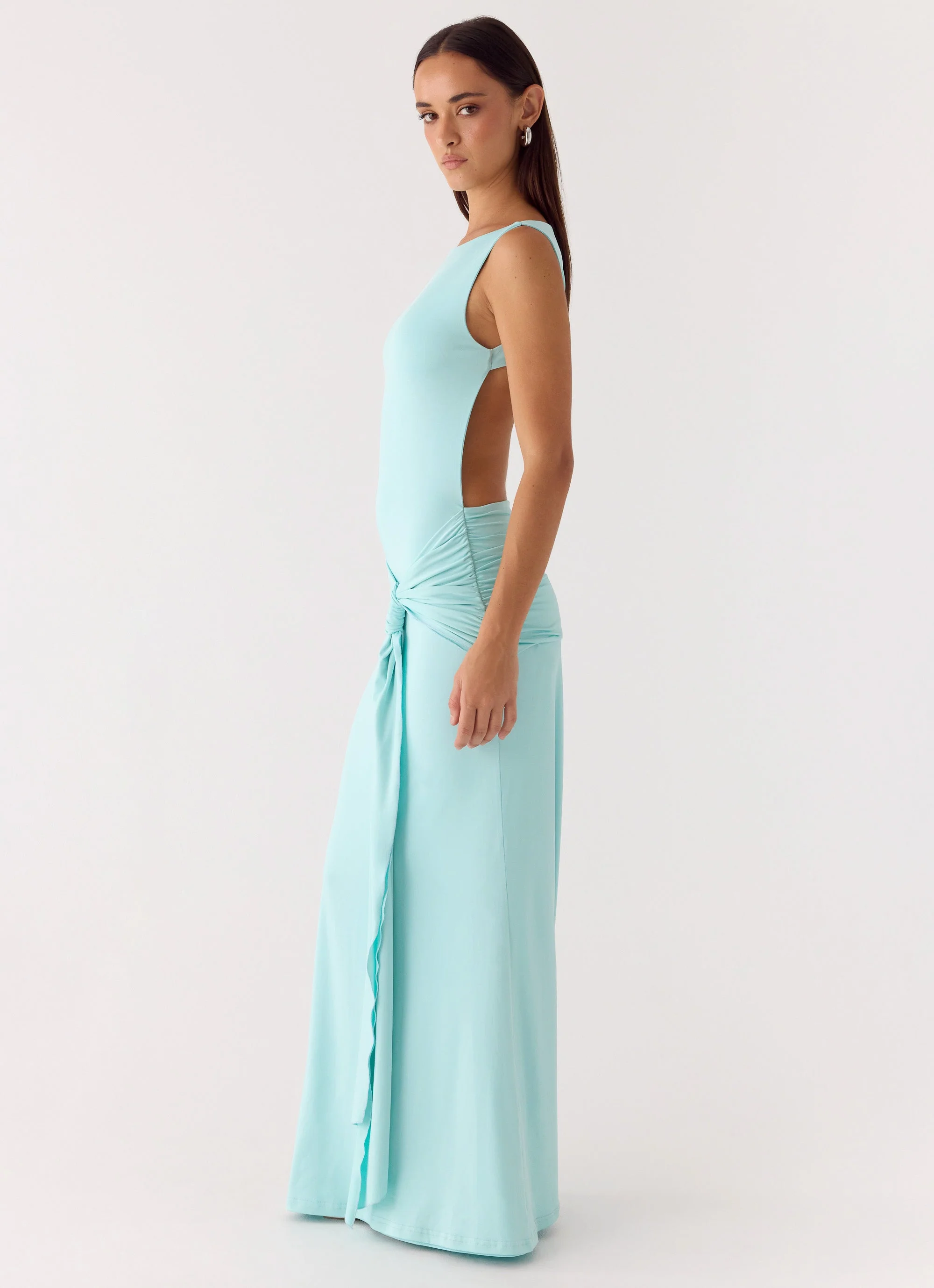 Fault Line Maxi Dress - Aqua