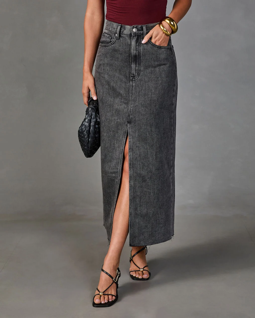 Mayvis Denim Maxi Skirt