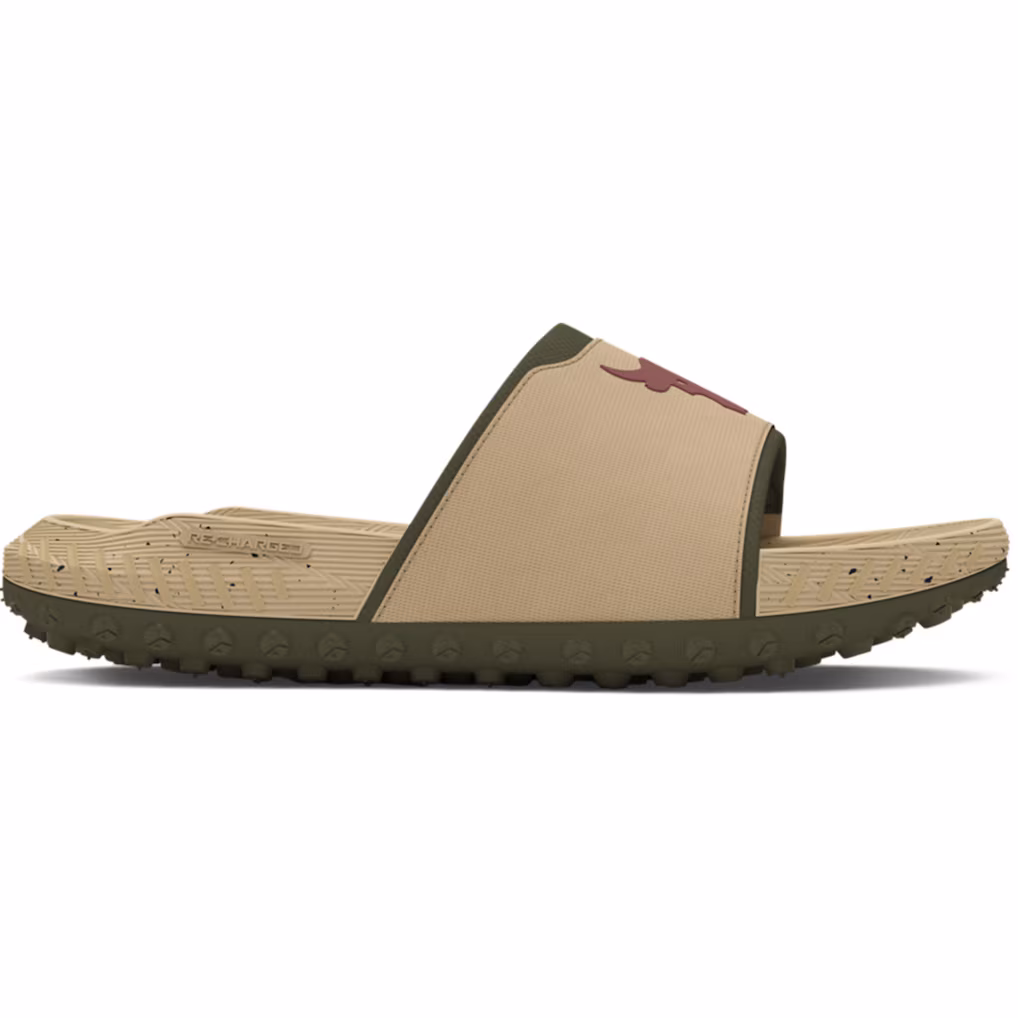 Unisex Under Armour Tan UFC Rock 3 Slide Sandals