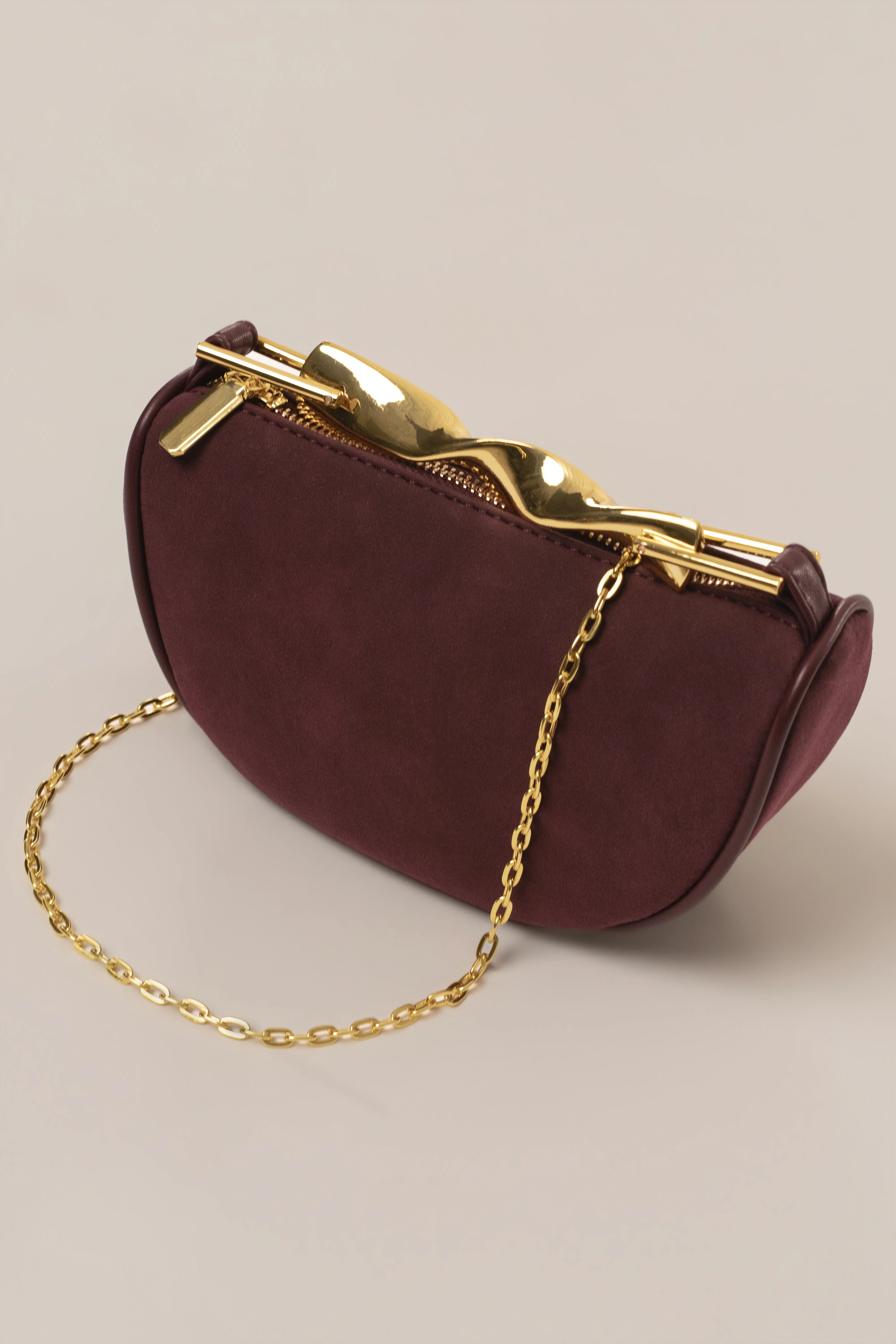 Burgundy Miami Crescent Handbag