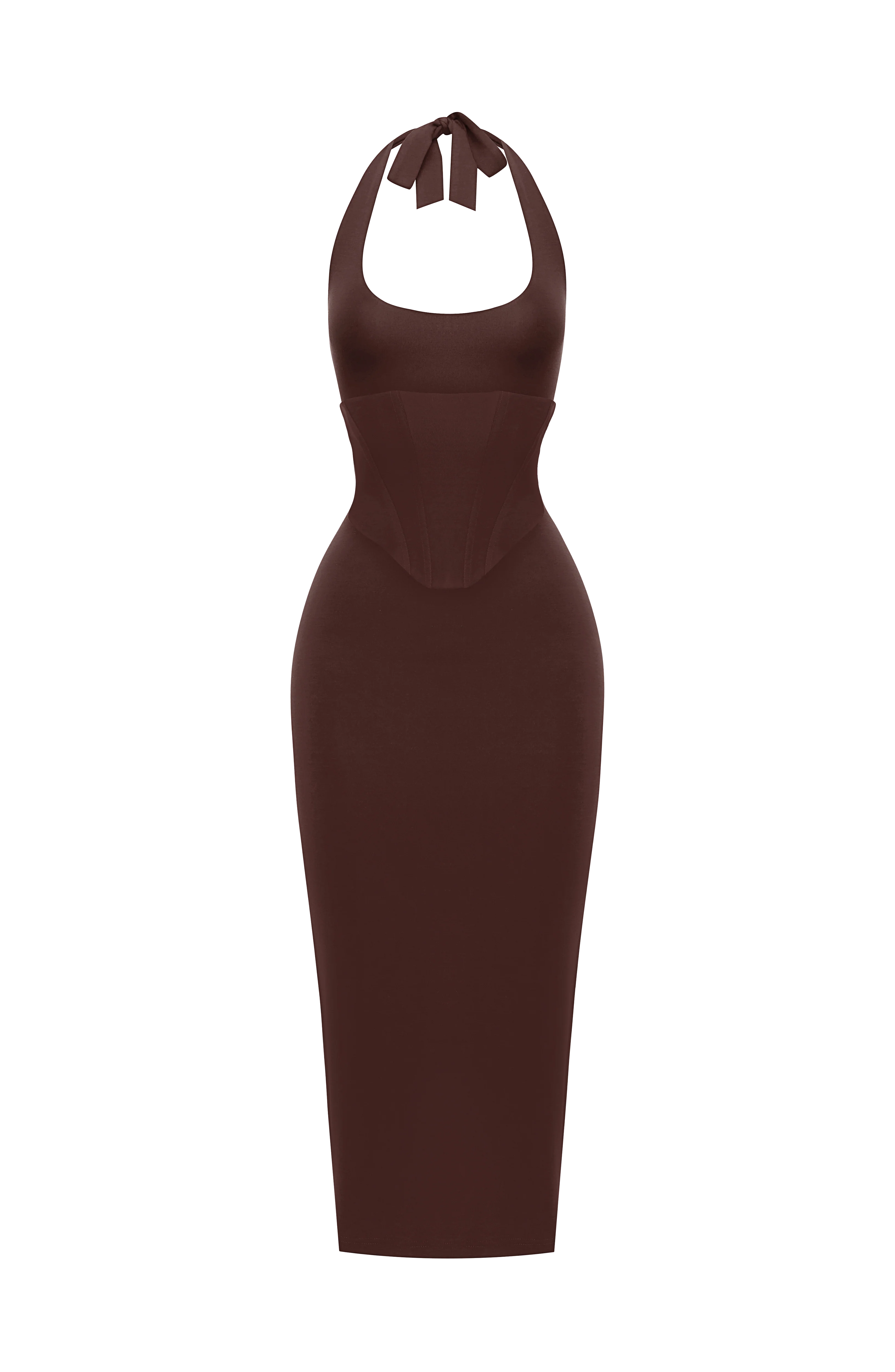 Roberta Midi Dress - Plum Brown