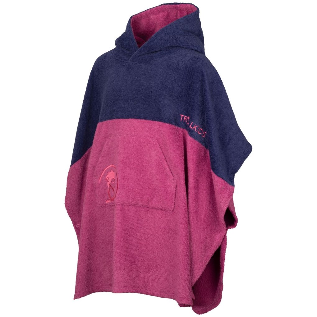 Trollkids Kvalvika Surf Poncho Kids - Mallow Pink/ Violet Blue