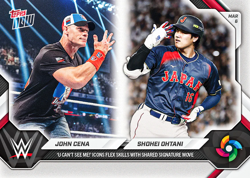 John Cena/Shohei Ohtani - 2026 World Baseball Classic Topps NOW® - Card WBCO - PR: 55,002