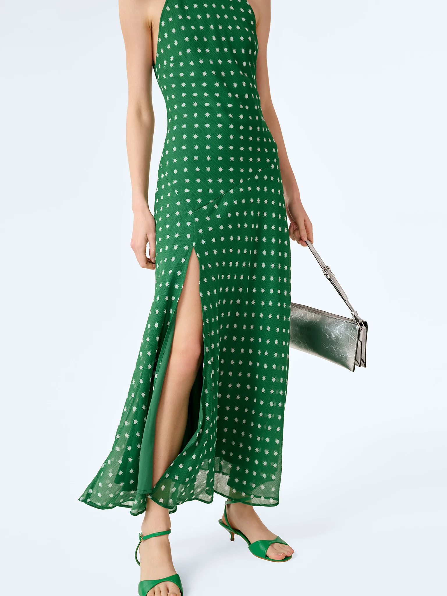 Elsie Dress in Green Starburst
