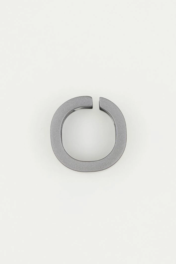 Wide metal band ring - LEAD GREY
