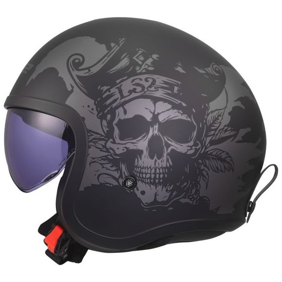 Jet helmet LS2 OF599 - SPITFIRE II - WILLY - Black / GrayRef: LS1281