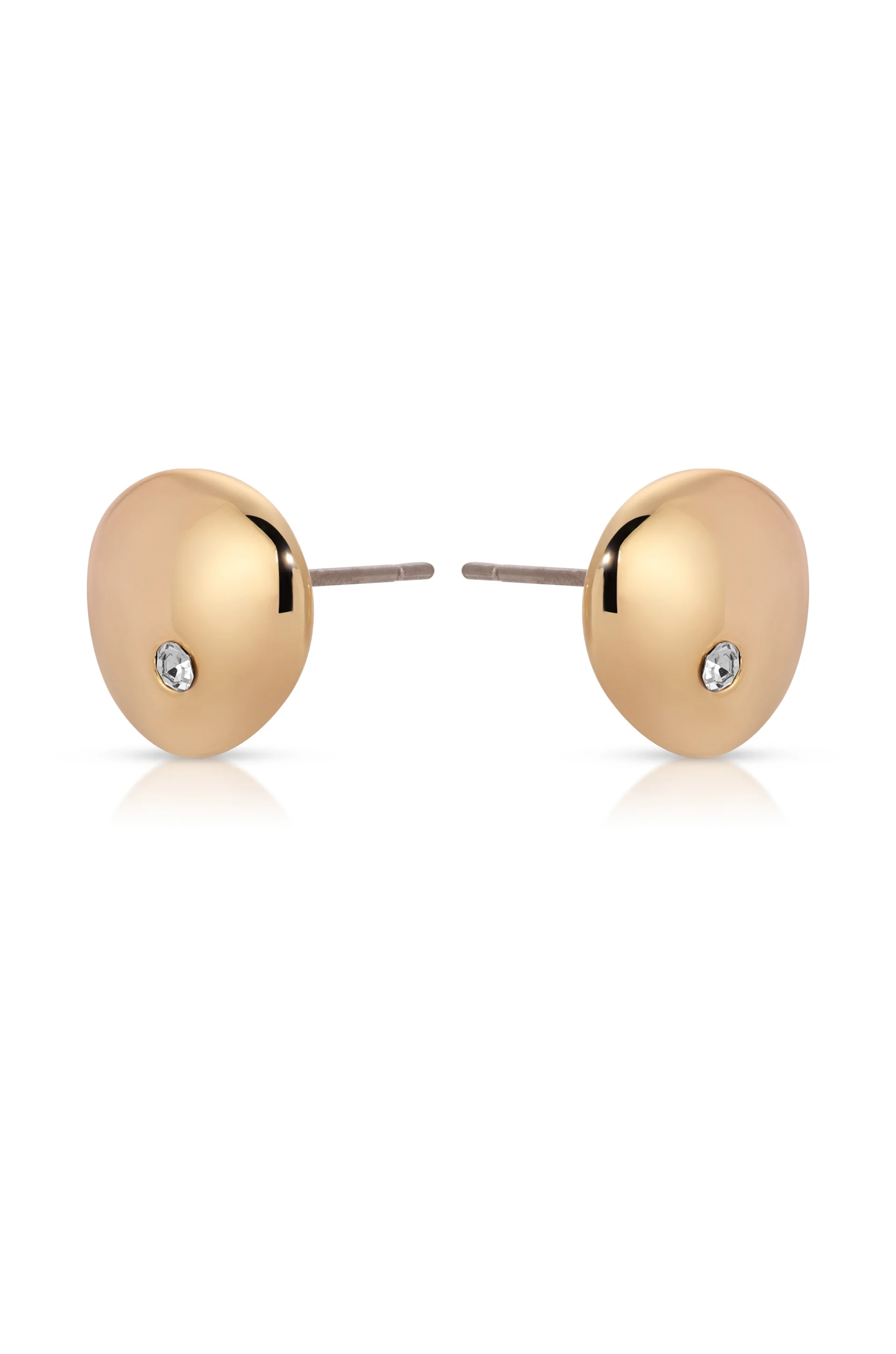 Polished Pebble Crystal Stud Earrings