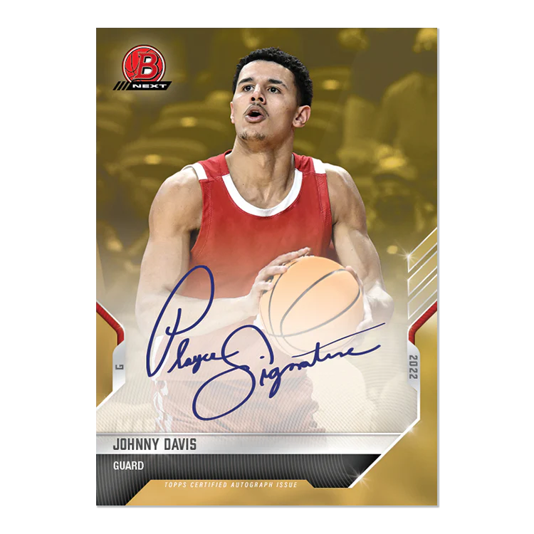On-Card Auto # to 1 - Johnny Davis - 2022 Bowman NEXT TOPPS NOW® Basketball Card 32F