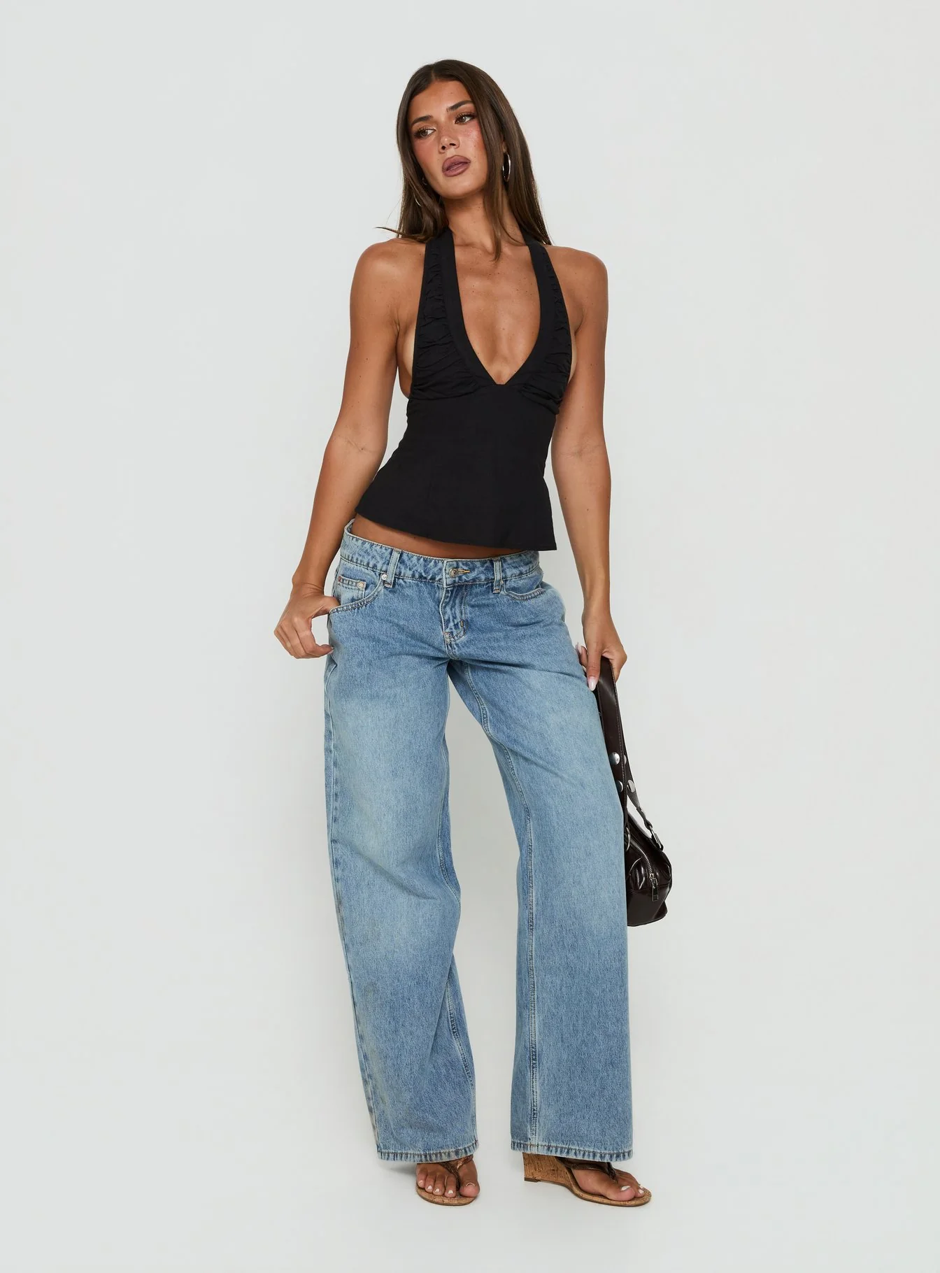 Tidal Wave Low Rise Straight Leg Jeans Light Vintage Blue