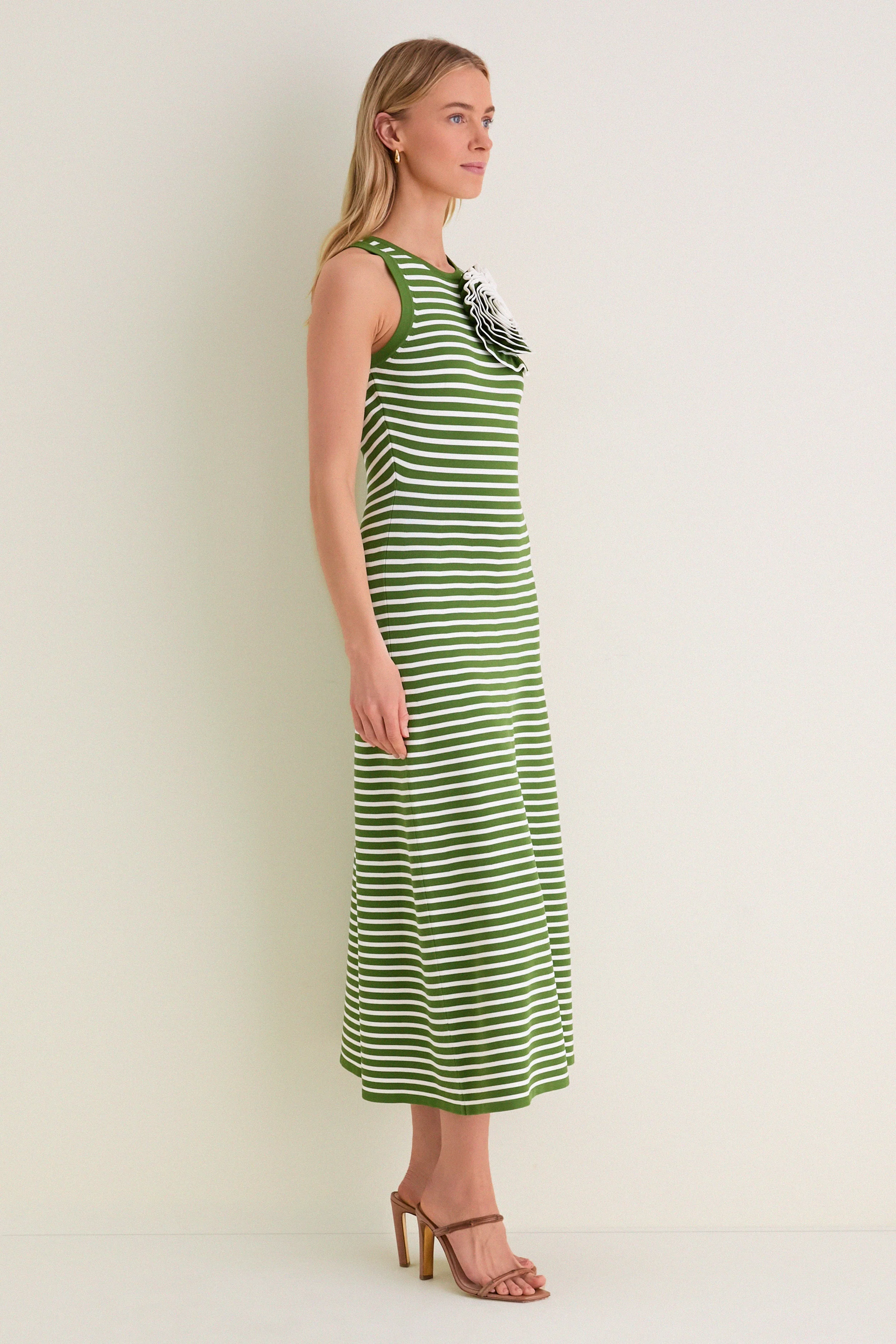 Cactus Multi Rose Detail Knit Halter Dress