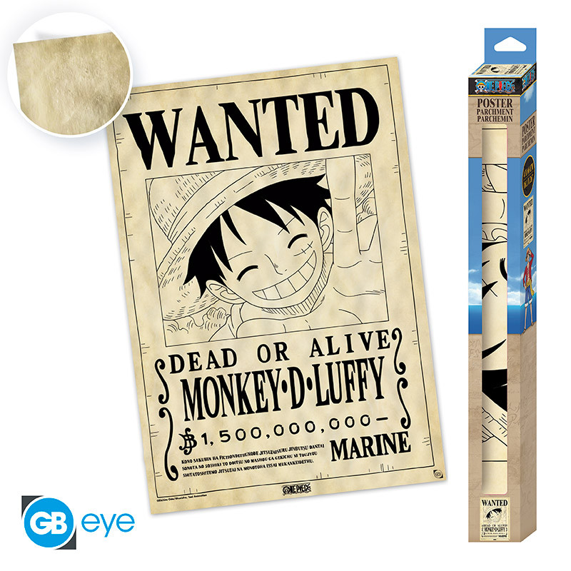 ONE PIECE Parchment poster Wanted Luffy
