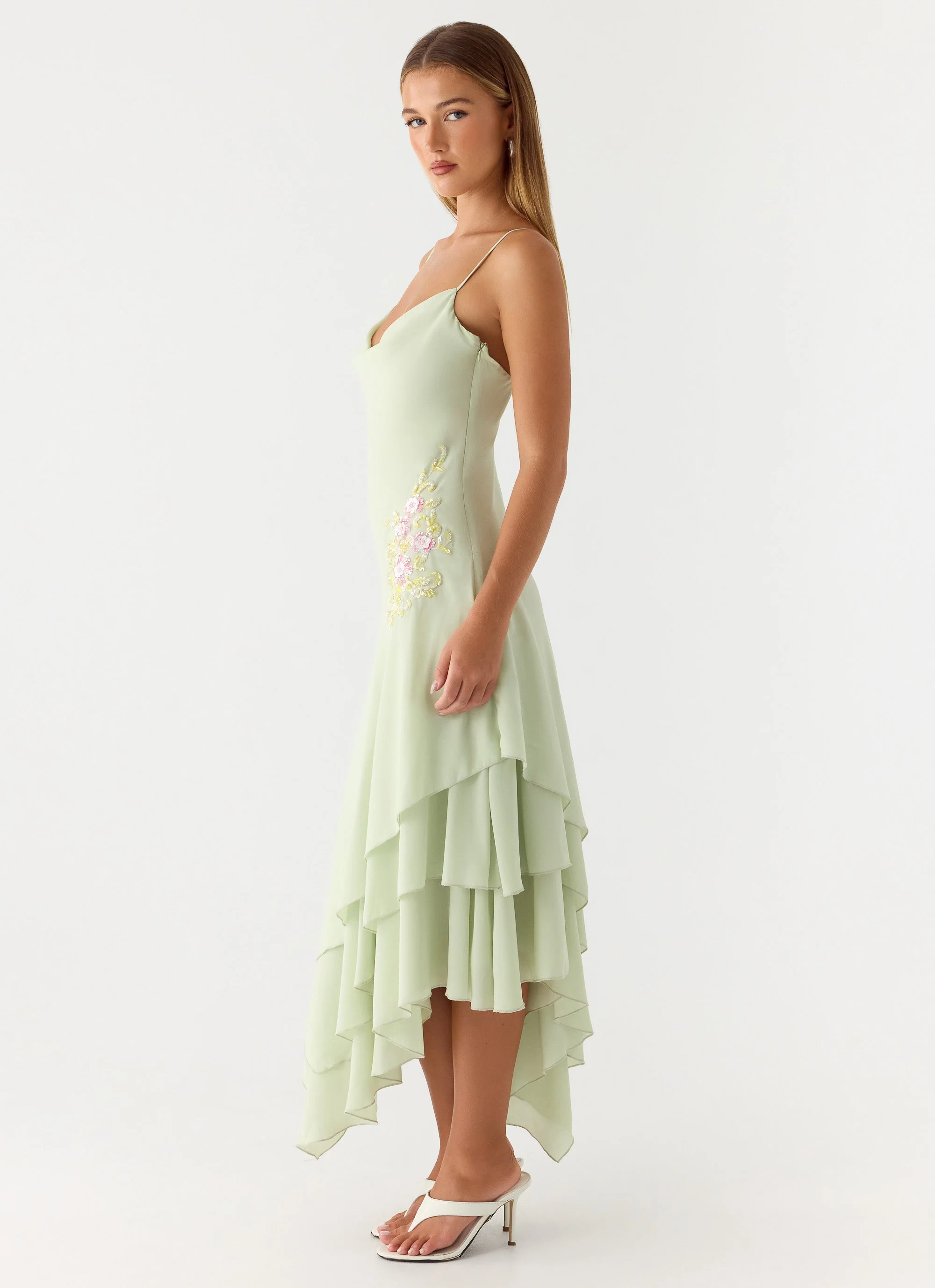 Trisette Midi Dress - Lime