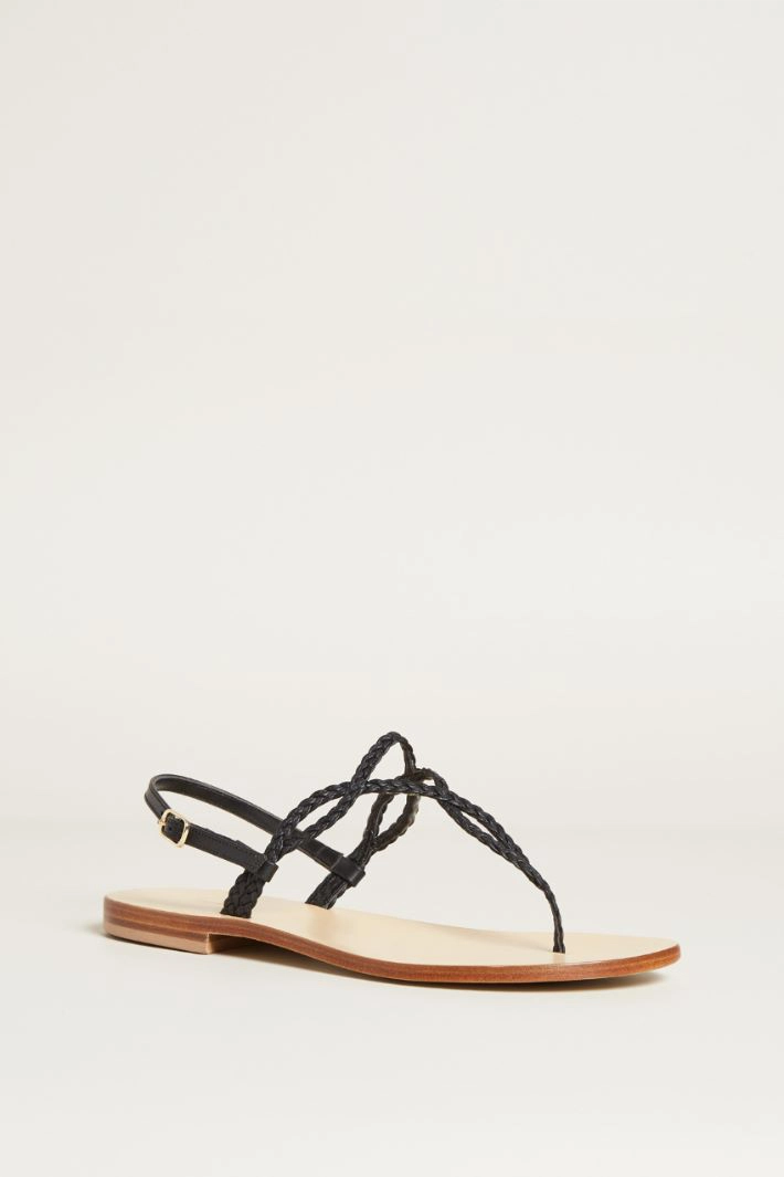 Braided sandals - BLACK BROWN