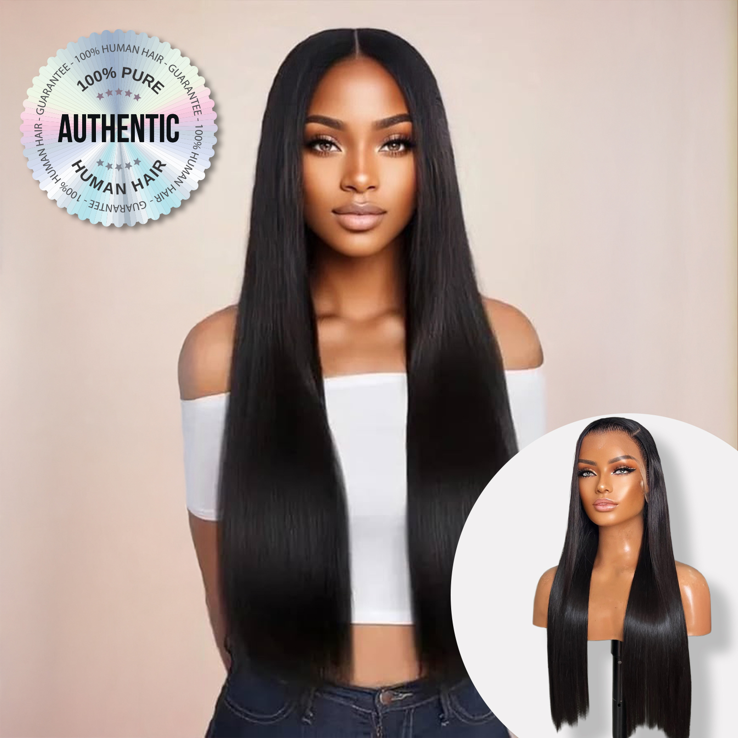UpScale 100% Human Hair Glueless Pre Plucked 13x4 HD Lace Frontal Glueless Double Drawn Wig 26
