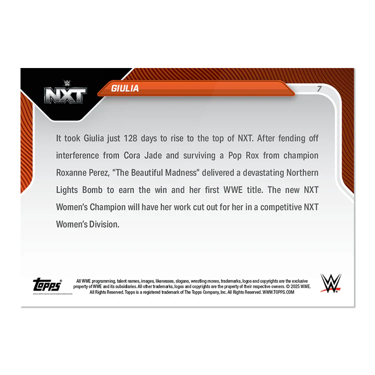 Giulia - 2025 WWE Topps NOW® Card 7