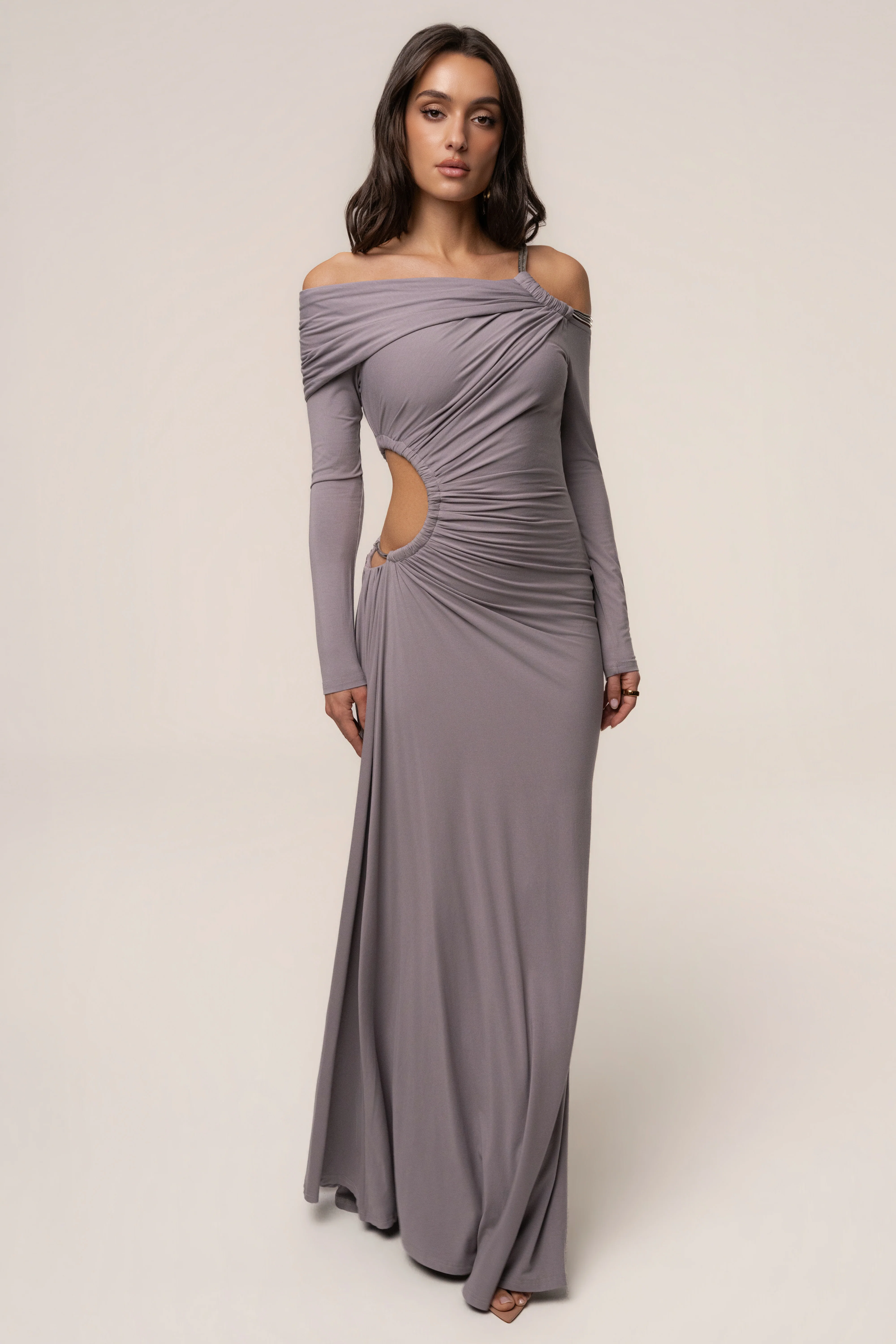 Grey Gilded Grace Maxi Dress