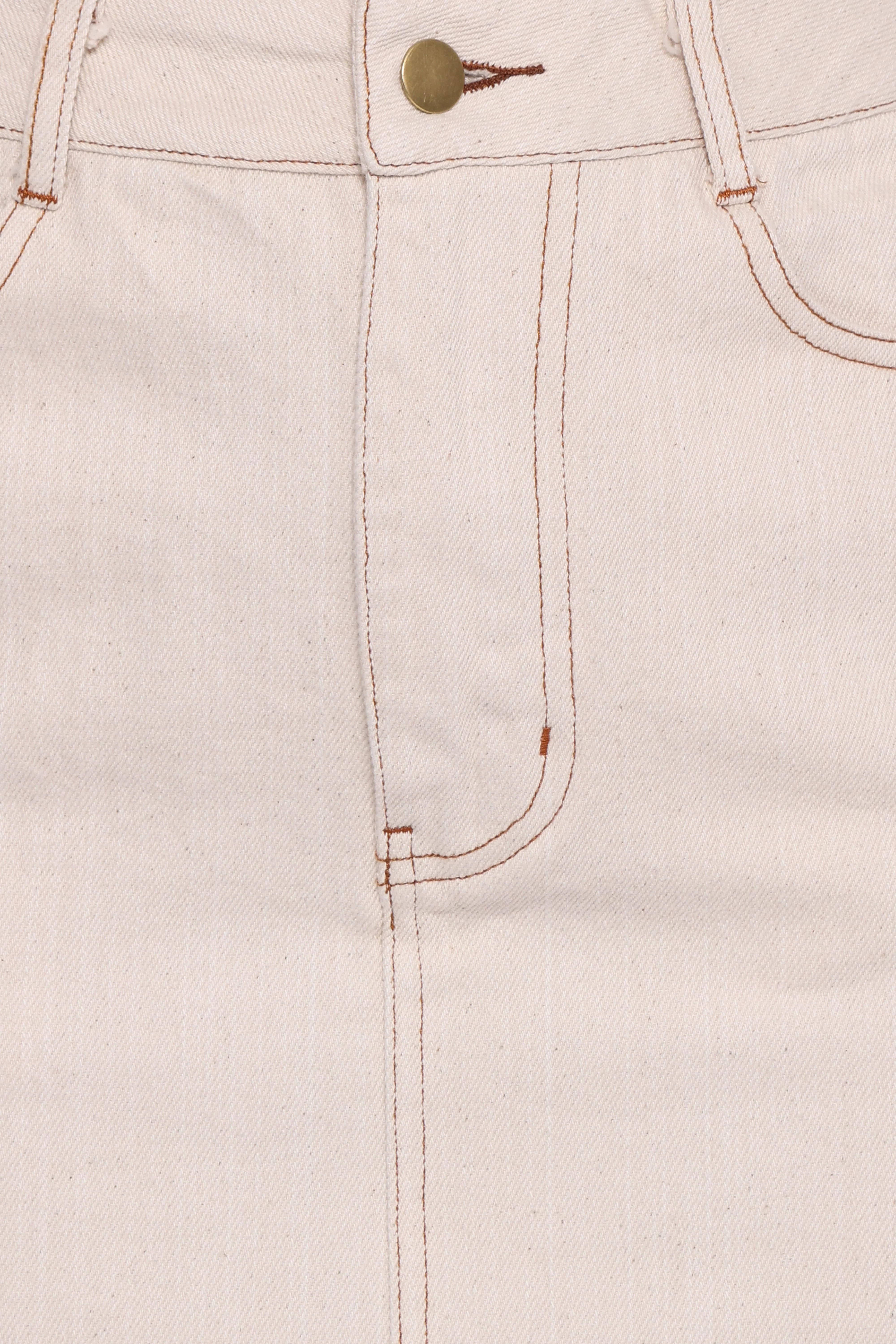 Dana Denim Midi Skirt - Bone
