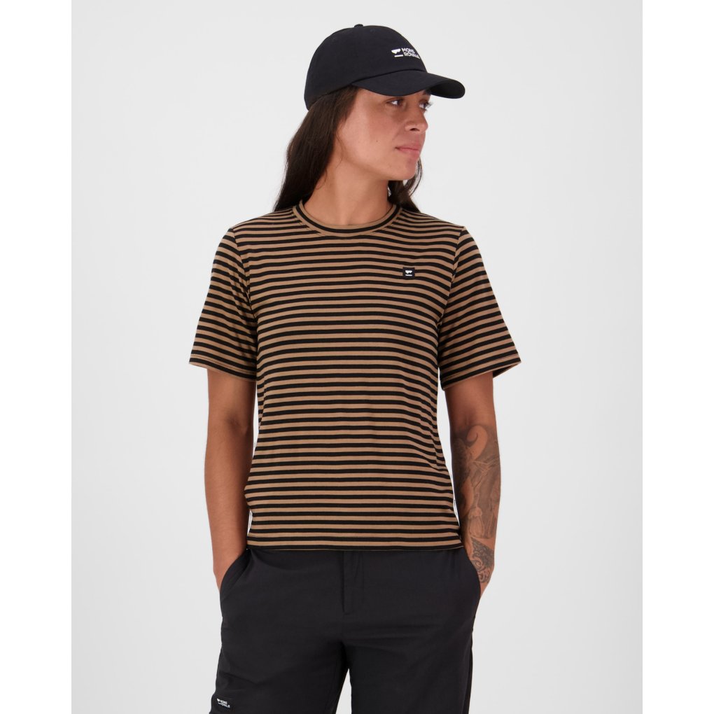 Mons Royale Icon Merino T-Shirt Women - mr stripe toffee