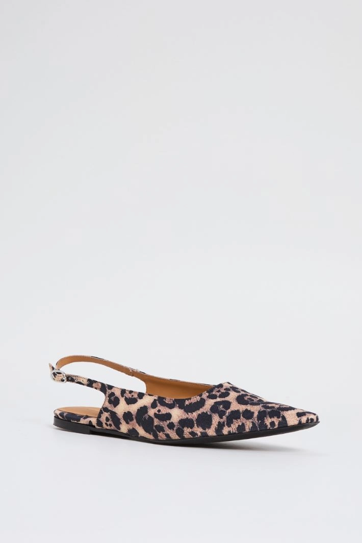 Animal print slingback - BROWN