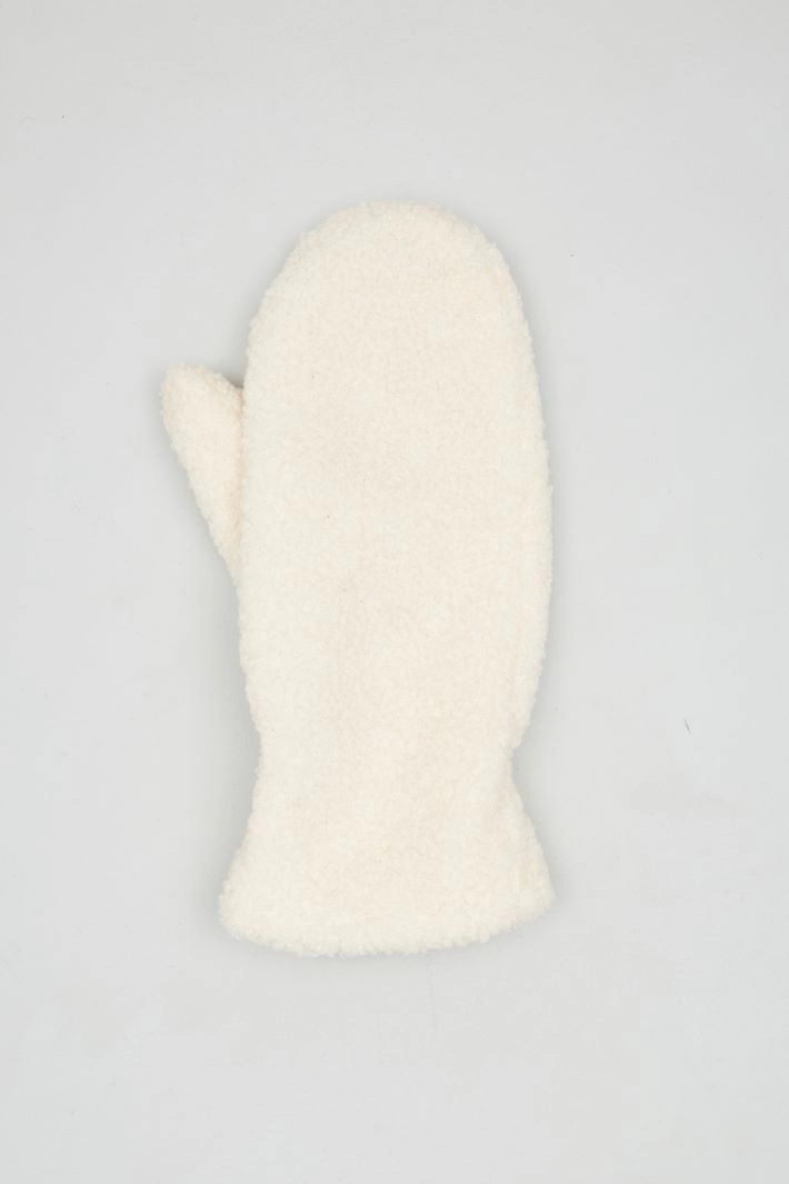 Bouclé mittens - MILK