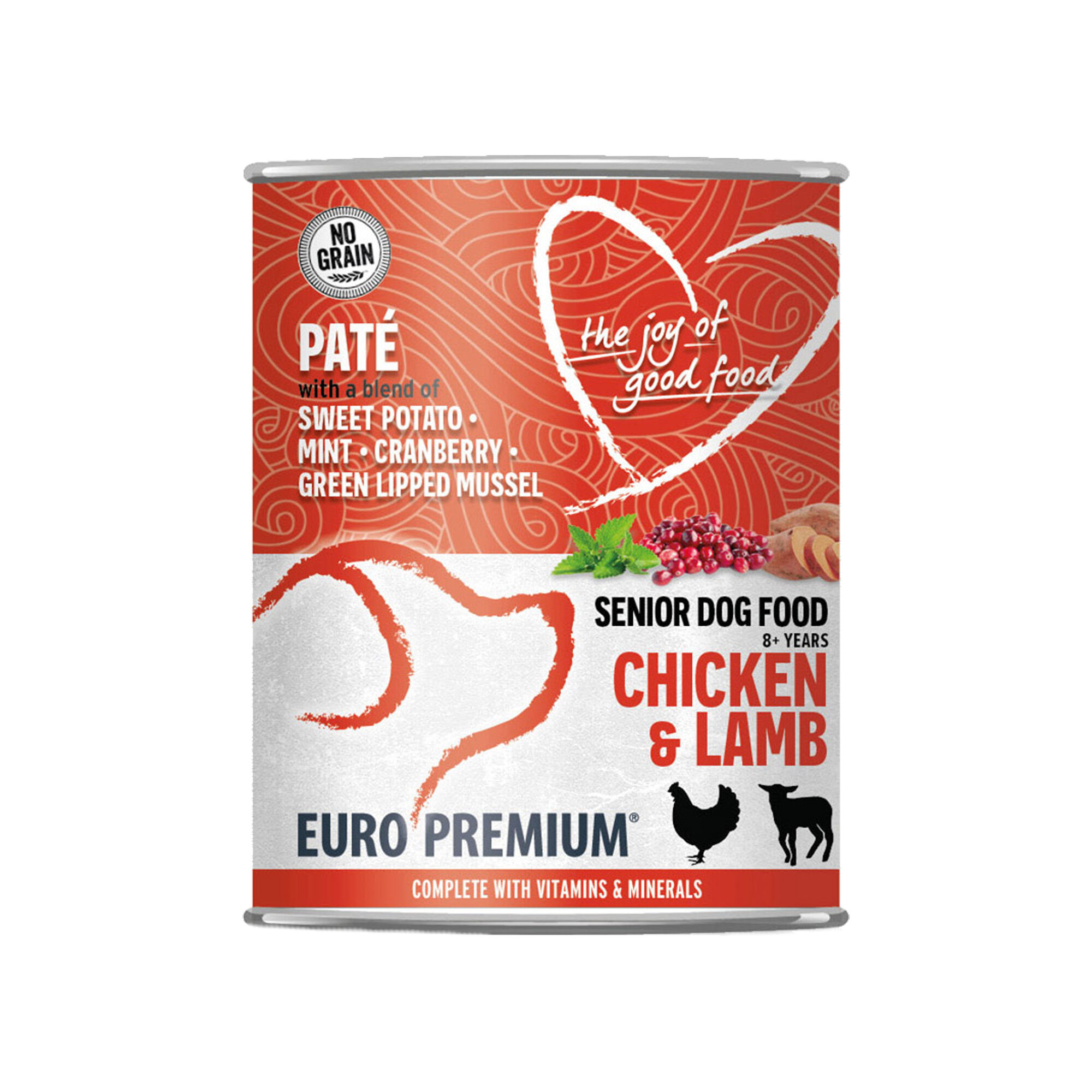 Euro Premium Senior Paté - Chicken and Lamb - 6 x 400g