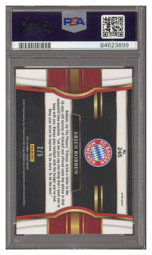 2017 Select Green Arjen Robben /5 #245 PSA 9 MINT
