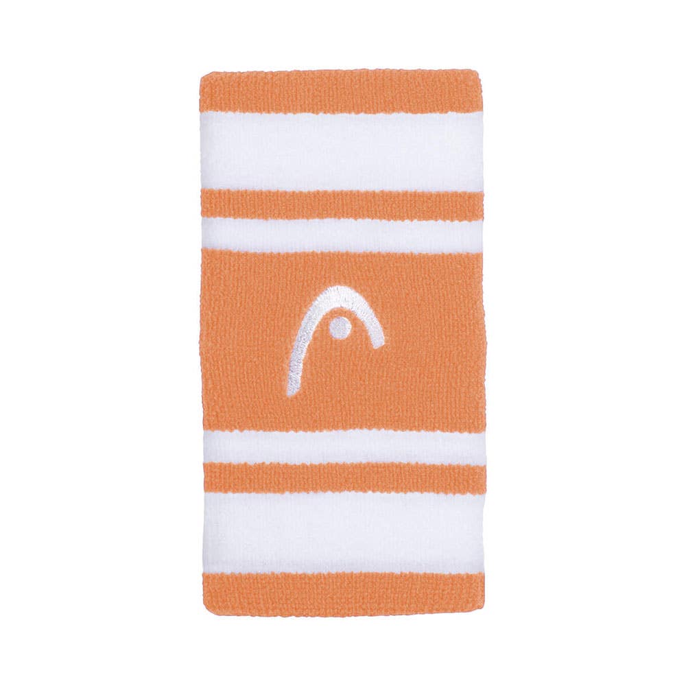 WRISTBAND HEAD STRIPED 5 WHITE/ORANGE