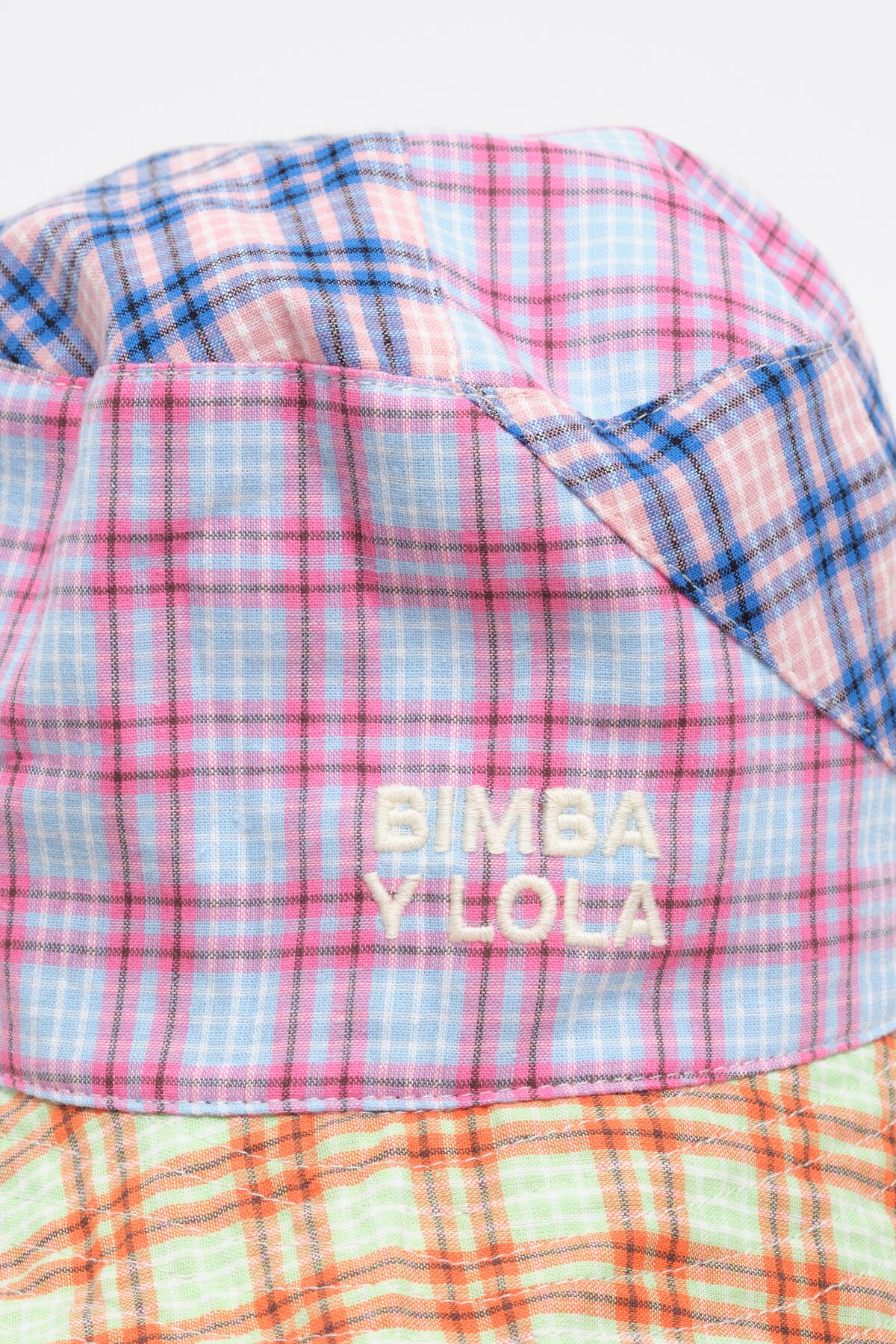 Checked cotton hat