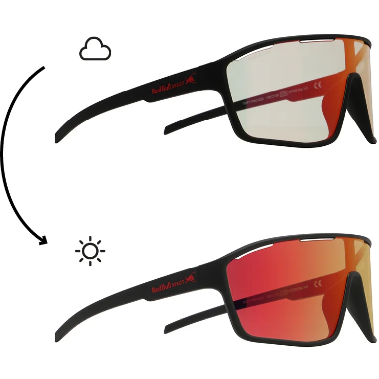 Red Bull SPECT Eyewear DAFT PRO Sunglasses - 02X black | transparent photocromic