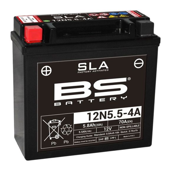 BS Battery SLA 12N5.5-4A Closed Type Acid Battery Maintenance Free/Ready to UseRef: 12N5.5-4ASLA / 1080692
