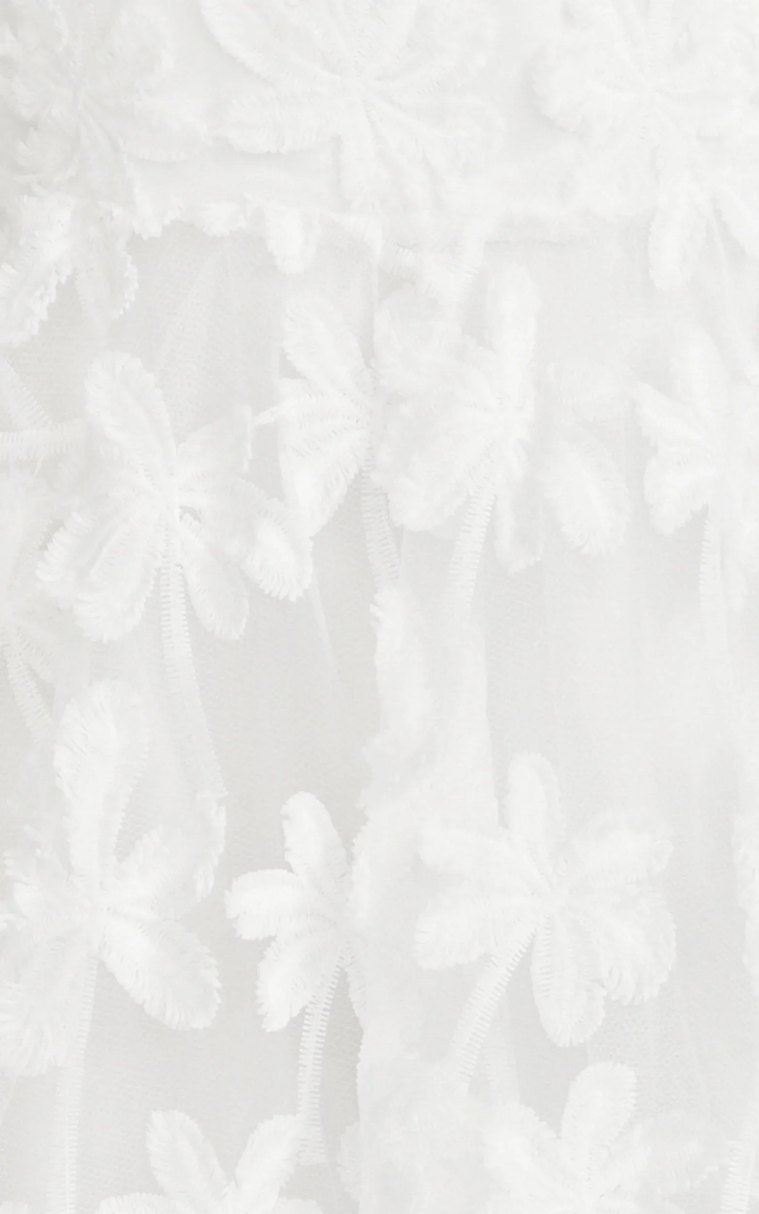 Rheiva Midi Dress - Strapless 3D Embroidery Midi Dress in White