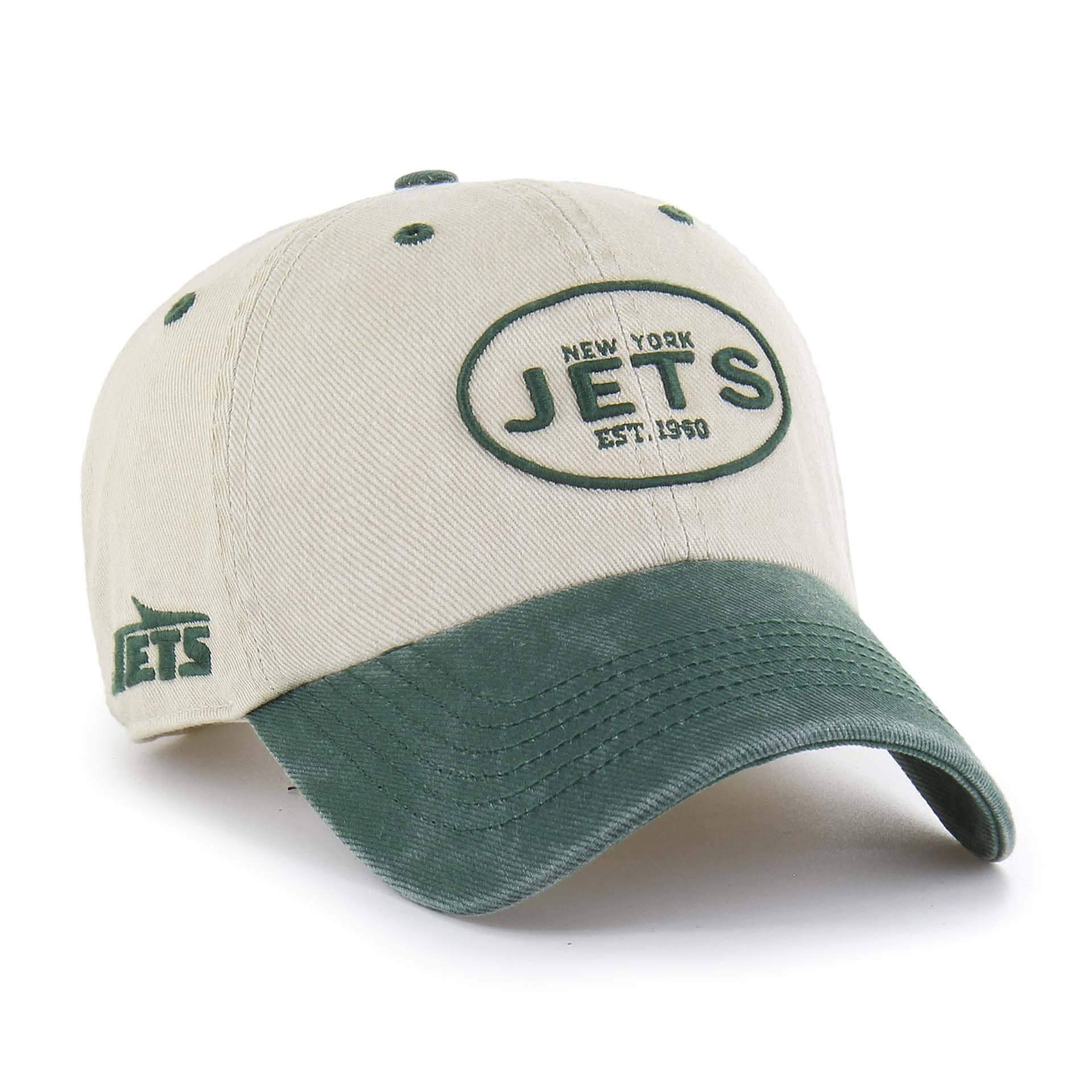 New York Jets '47 Breaking Trail Clean Up Adjustable NHL Cap Natural/Green