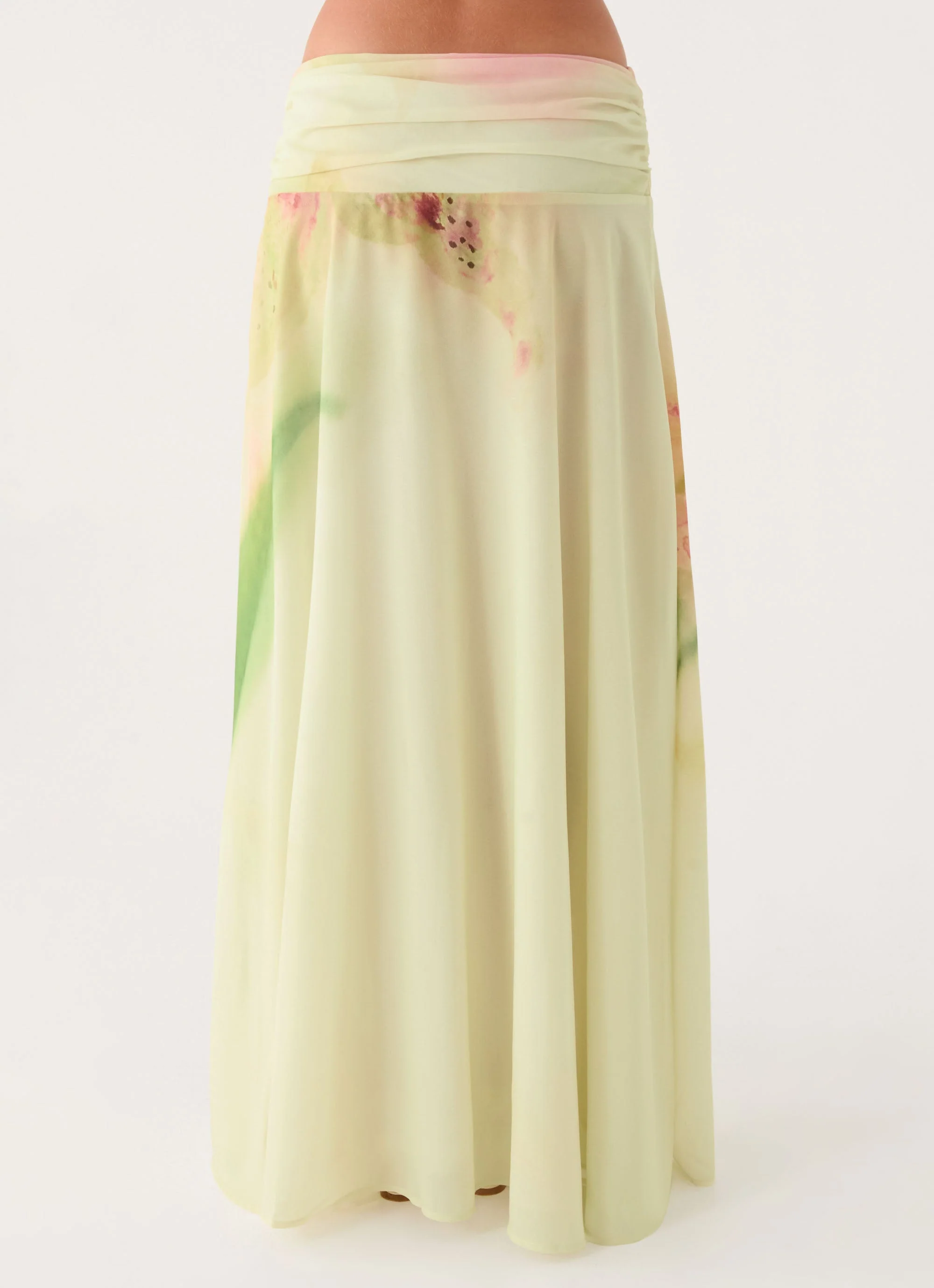 Sadona Asymmetric Maxi Skirt - Soft Lily