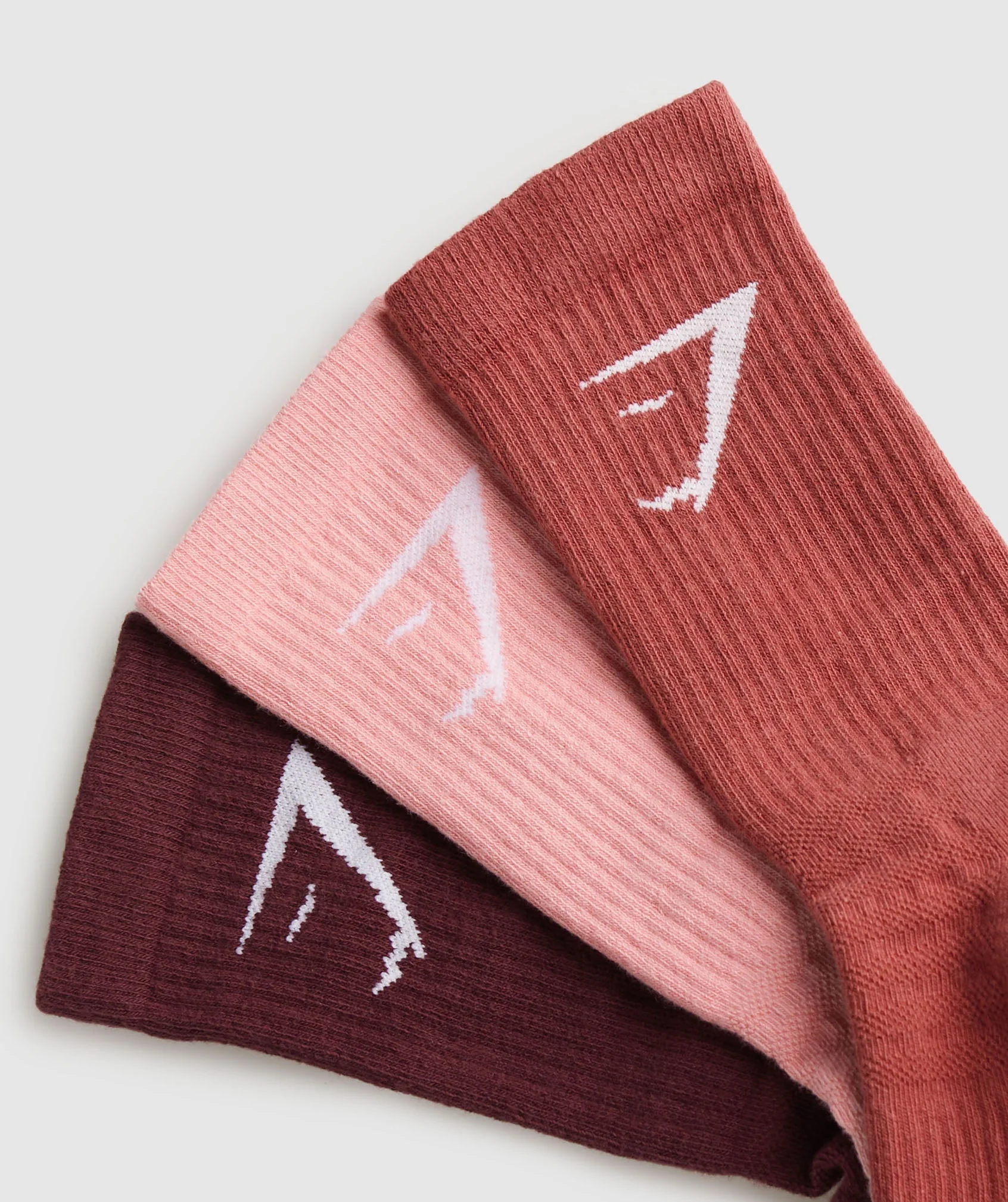 Crew Socks 3pk Rich Maroon/Flamingo Pink/Rust Red