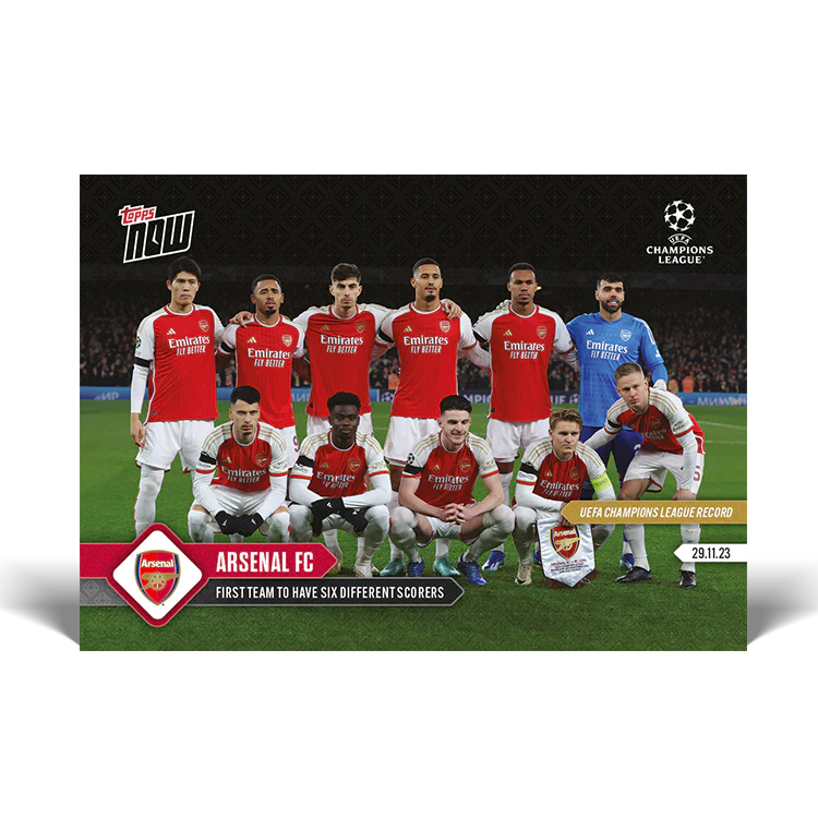 Topps UK - Arsenal FC - UEFA Champions League Record: First team to have six different scorers - UCL TOPPS NOW® Card #74