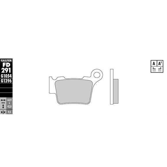 Galfer organic rear brake padsRef: FD291G1054TT
