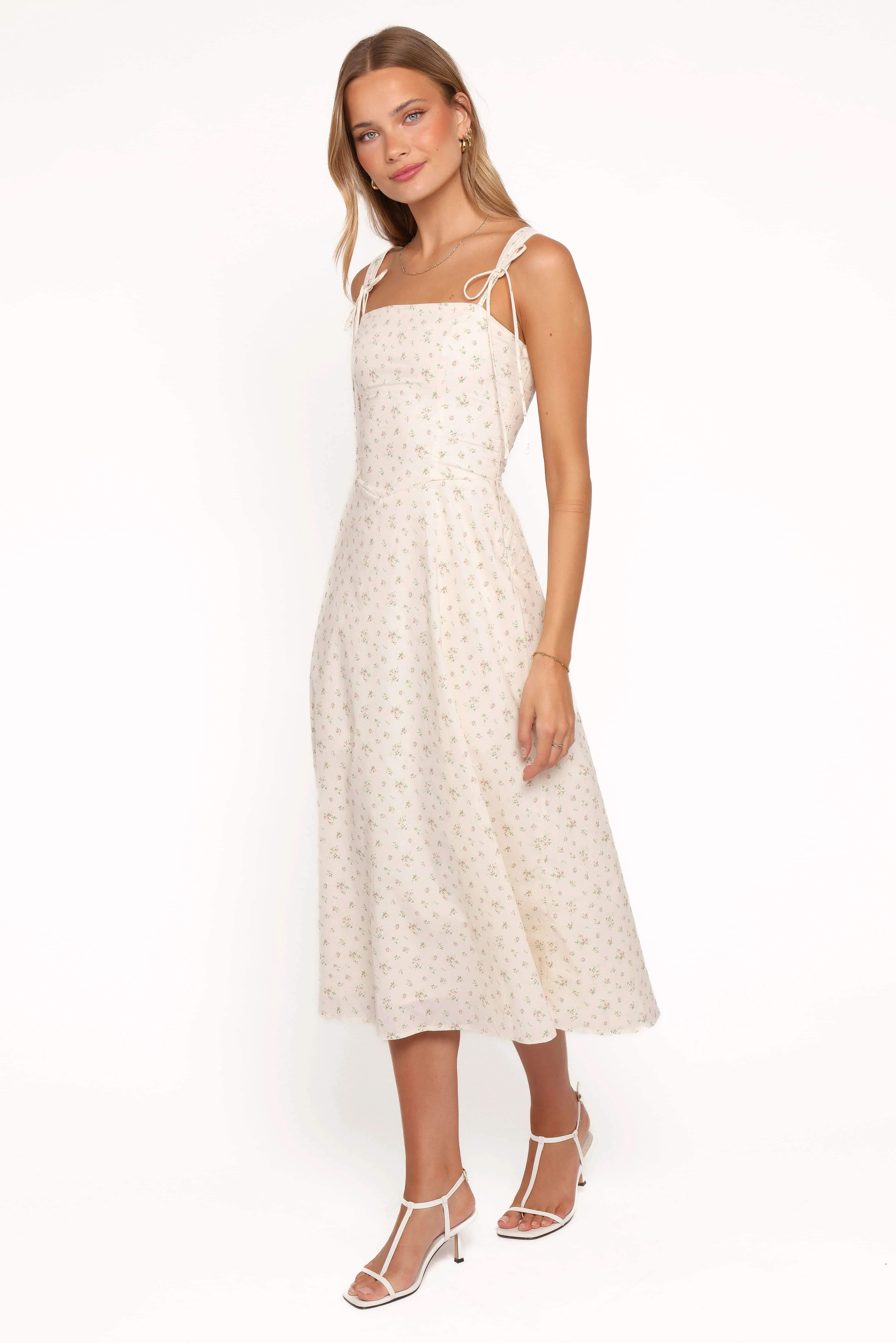 Clarissa Midi Dress - White Betty