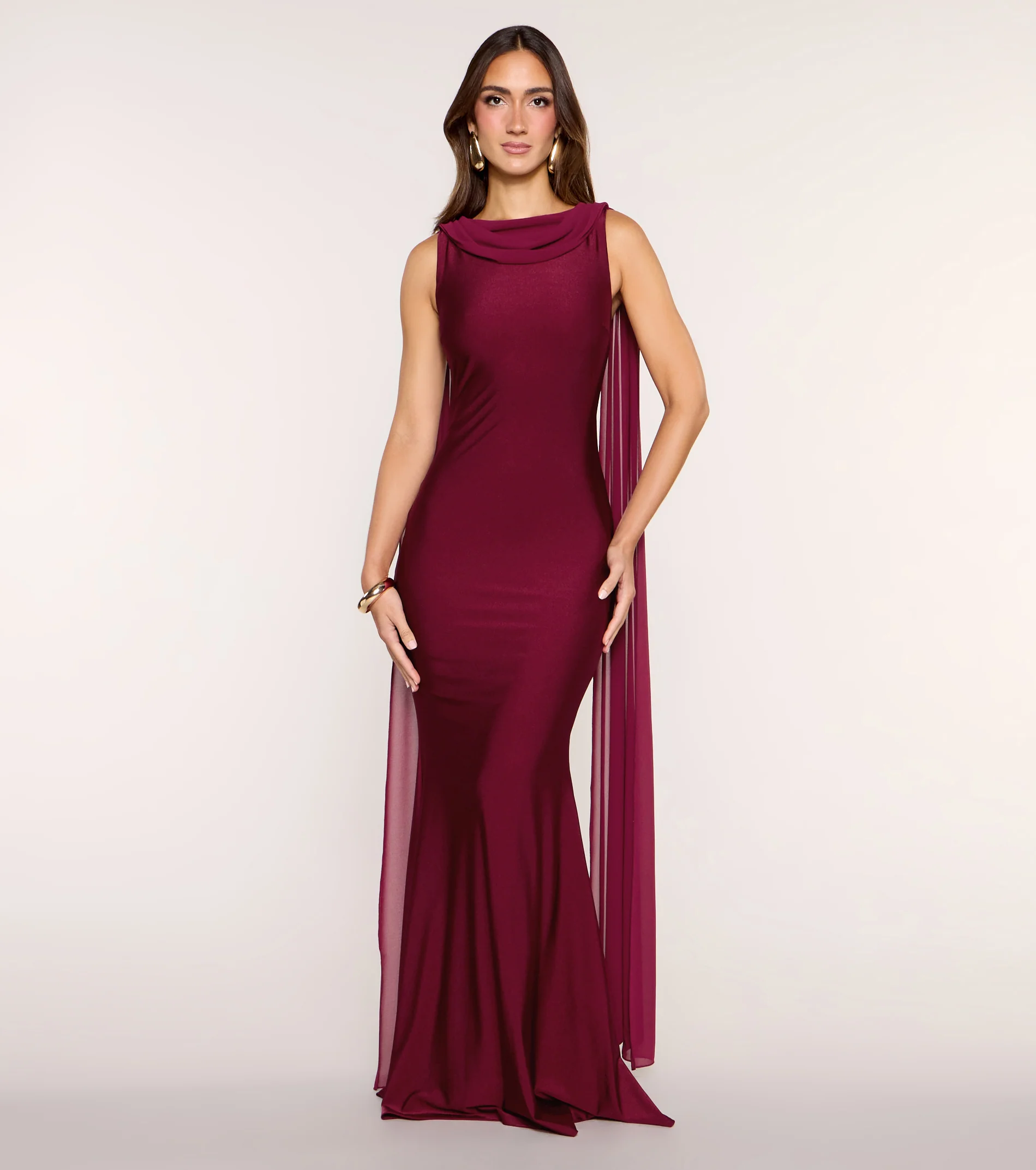 Zinnia Chiffon Sash Mermaid Formal Dress