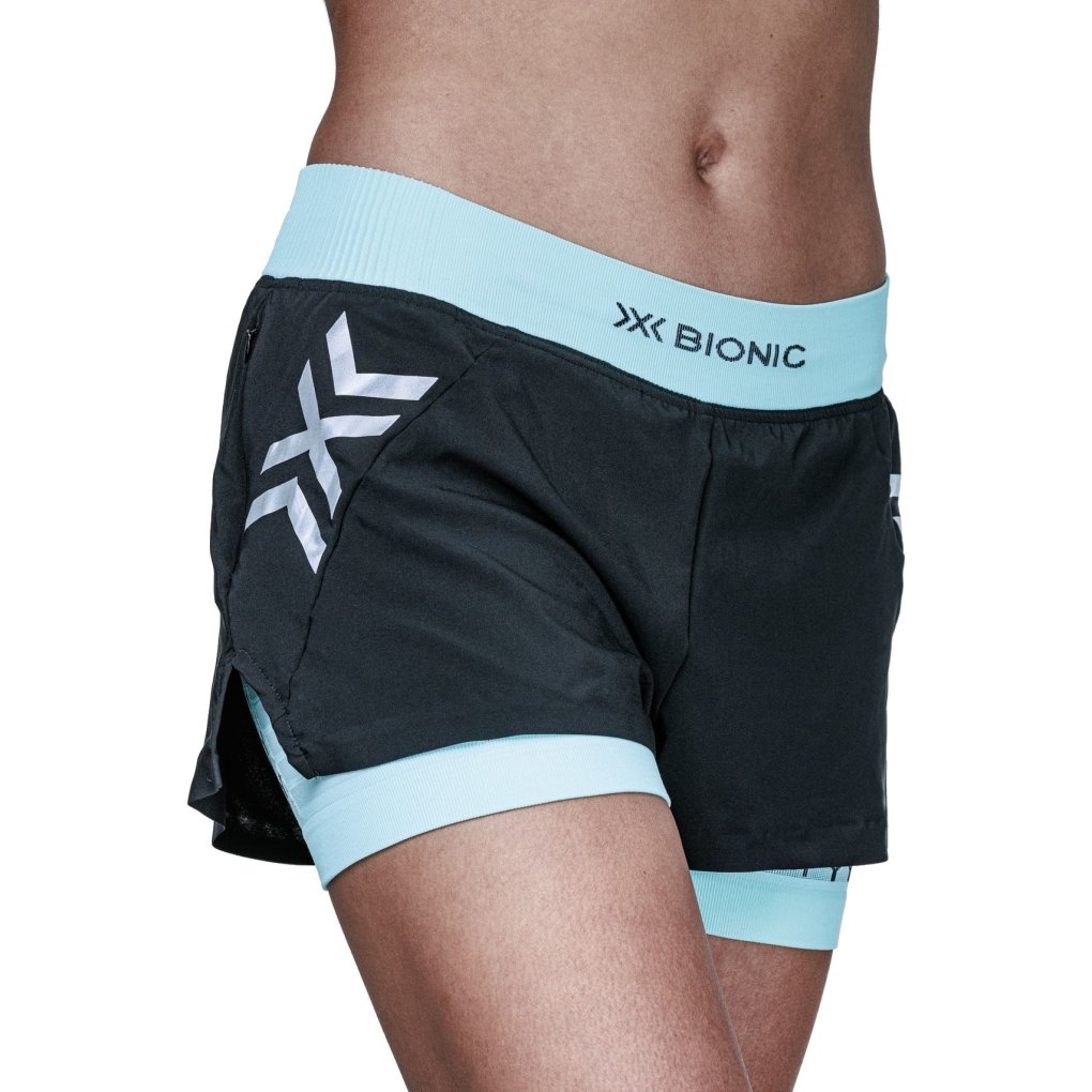 X-Bionic Twyce Race 2-In-1 Shorts Women - clearwater/black