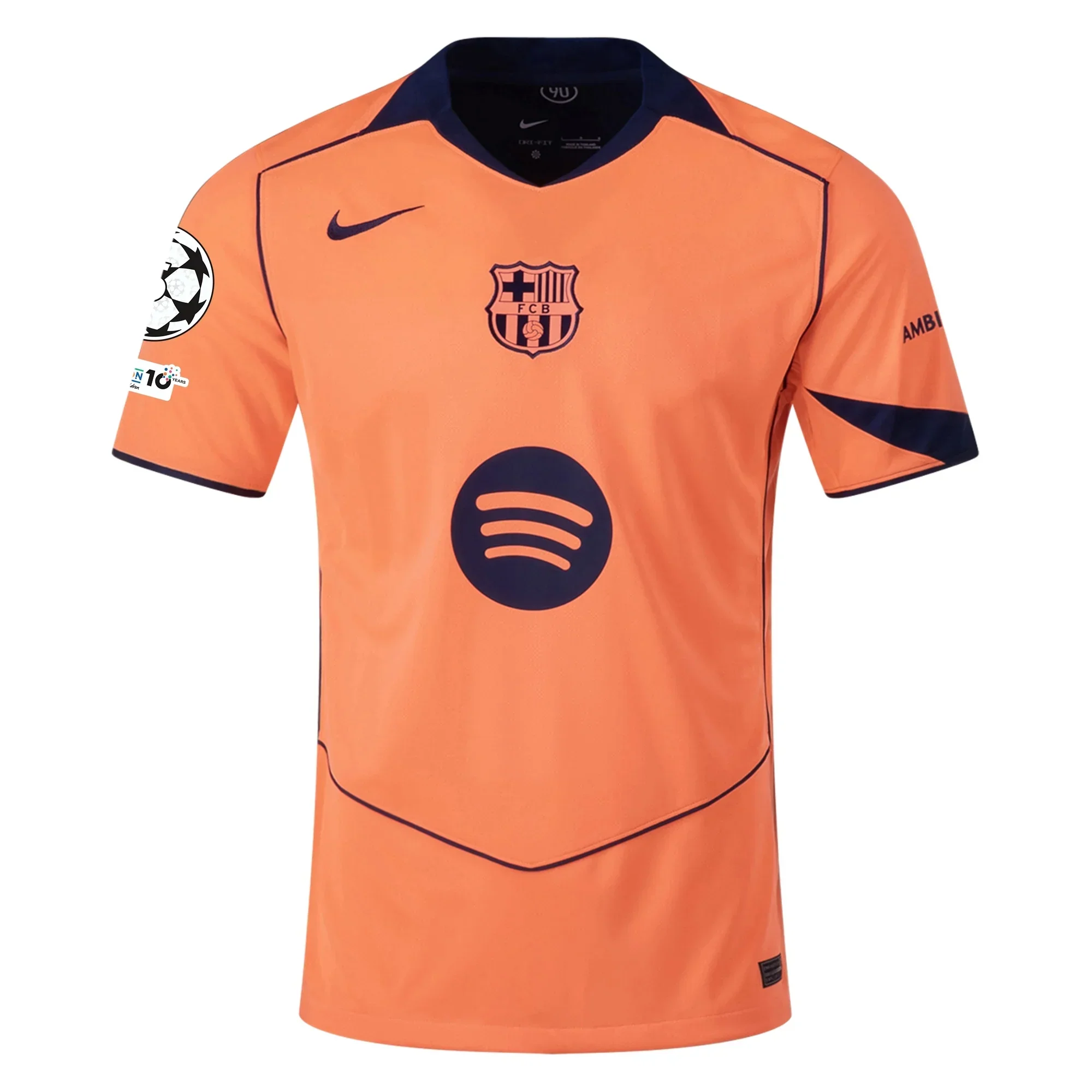Pedri FC Barcelona Third T90 Authentic Jersey 25/26 w/ Champions League Patches (Mango/Navy)