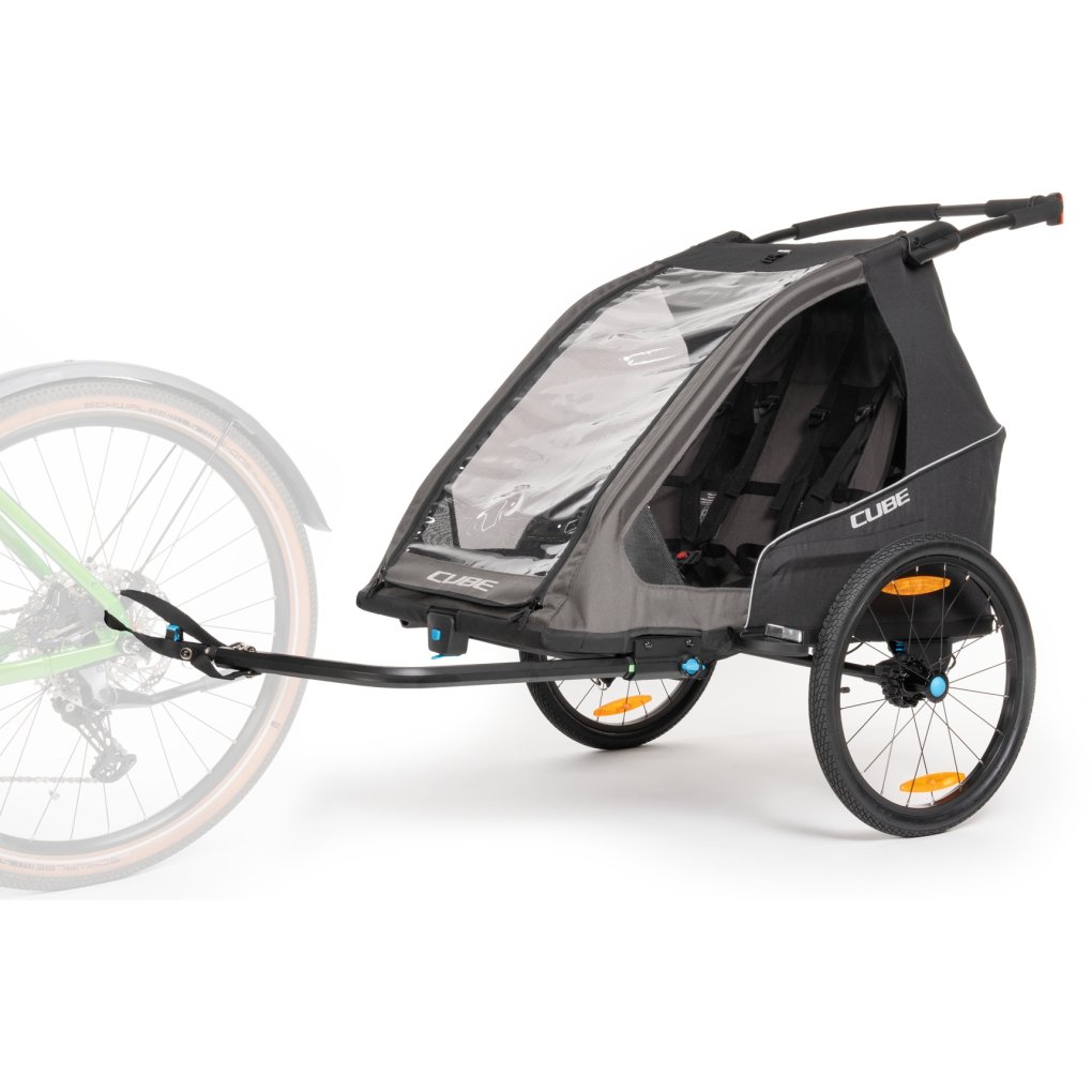 CUBE Double PURE Kids Bike Trailer - black´n´grey