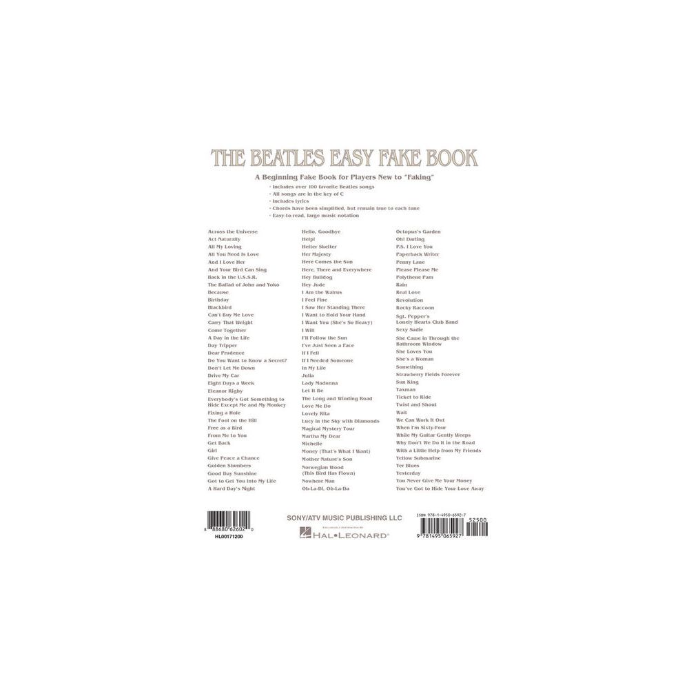 Hal Leonard The Beatles Easy Fake Book – Thomann Ireland