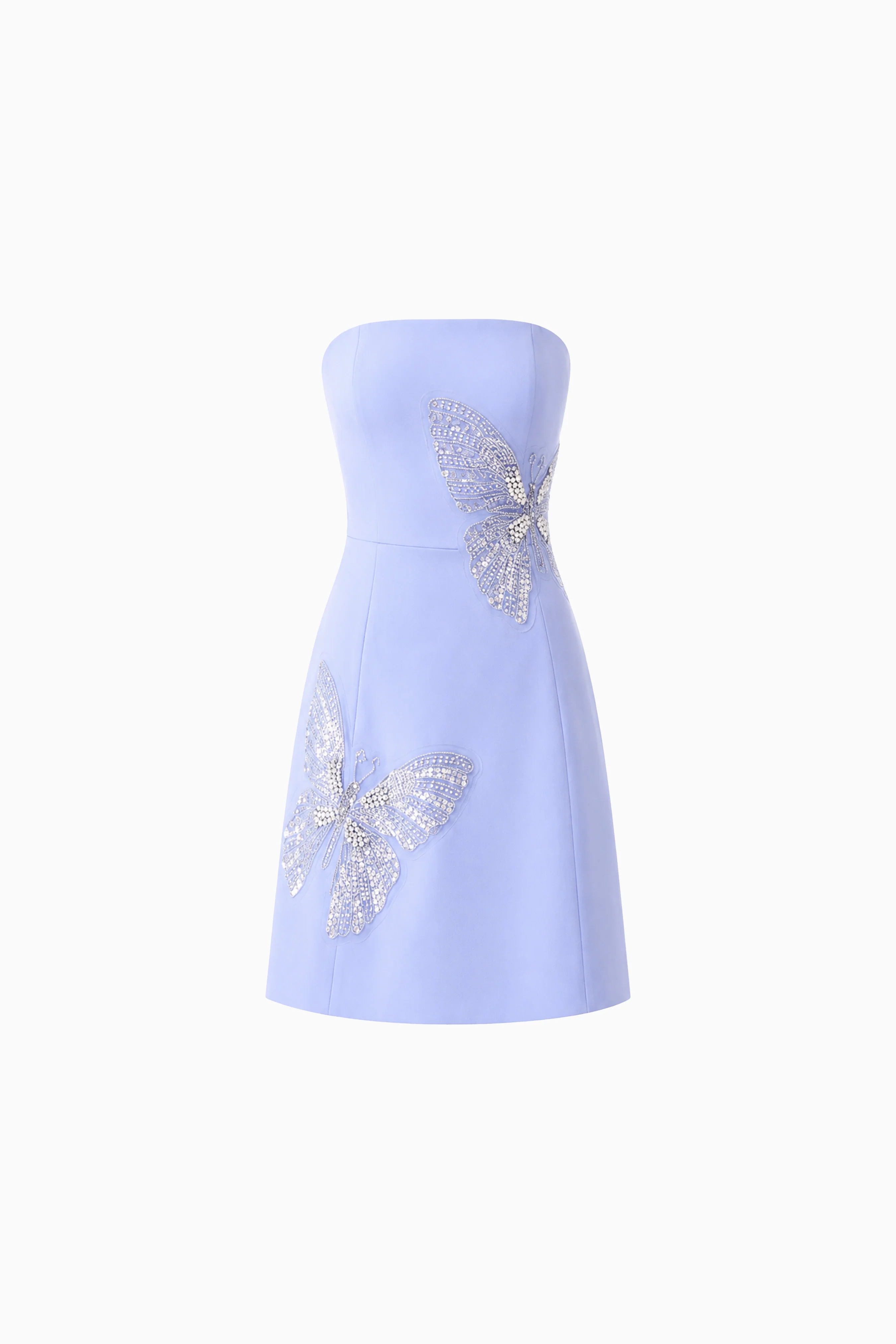 Mira Strapless Mini Dress in Blue
