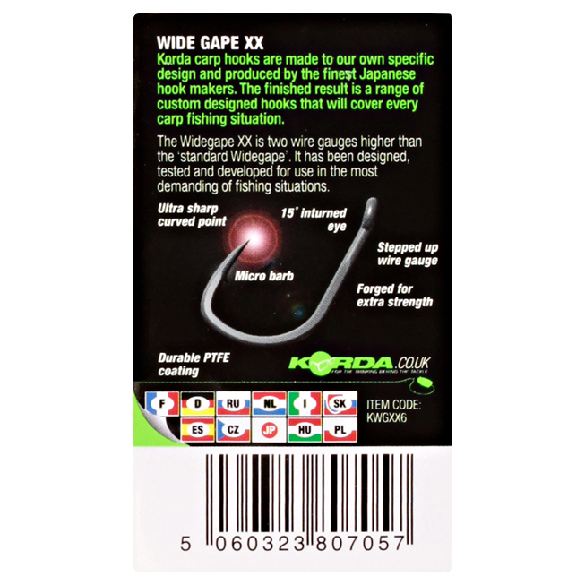 Korda Fishhook Wide Gape XX