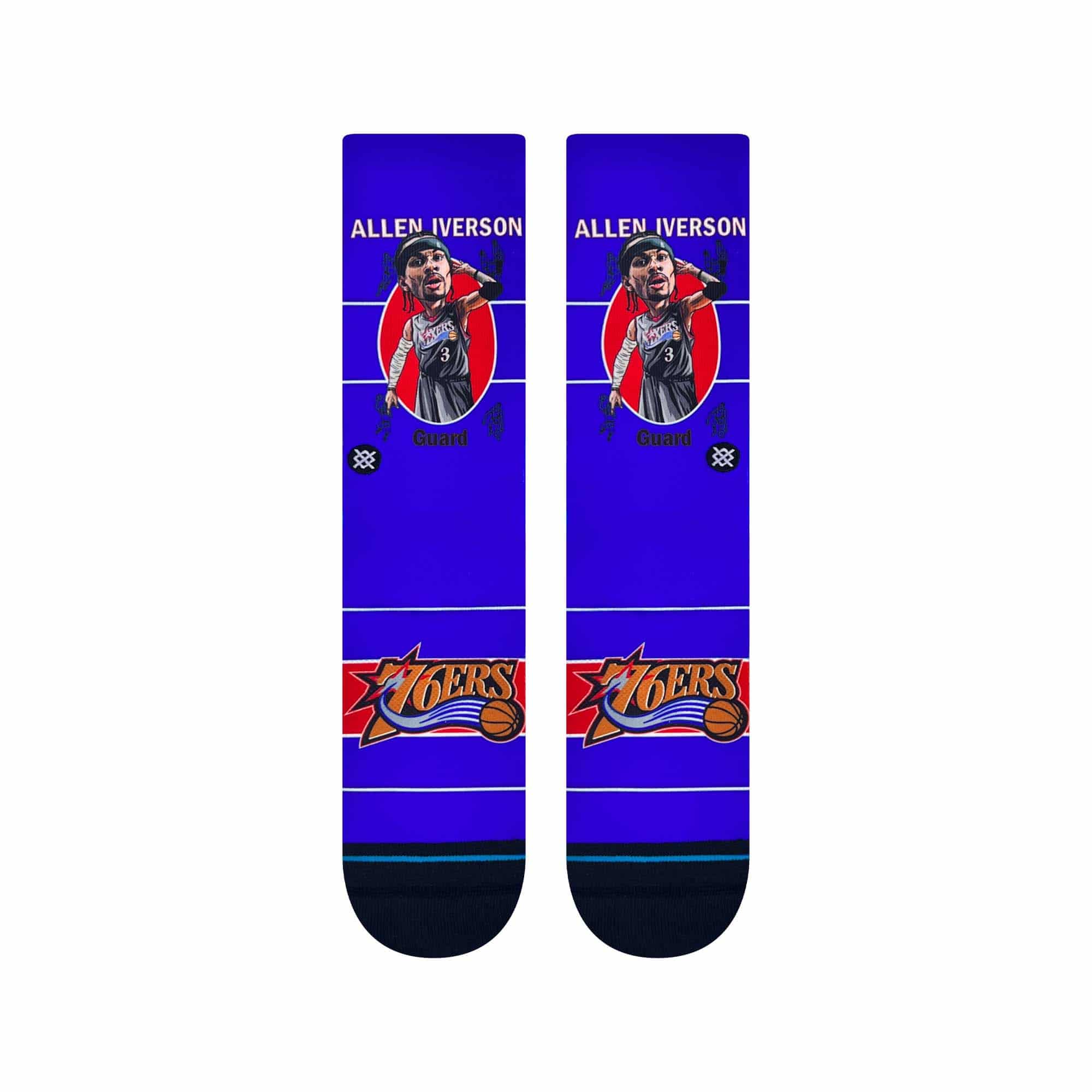 Allen Iverson Philadelphia 76ers Big Head Stance Crew Socks